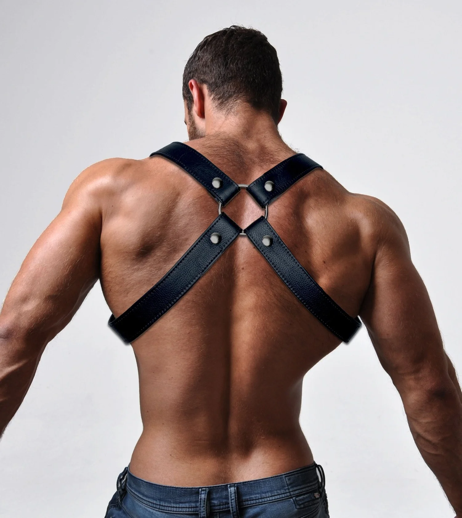 8827 Men\'s Leather Harness Body Cross Style Chest Armour Made Up Of Genuine Amazon.com: HZMAN Mens Steampunk Faux Leather Body Chest  main image 2