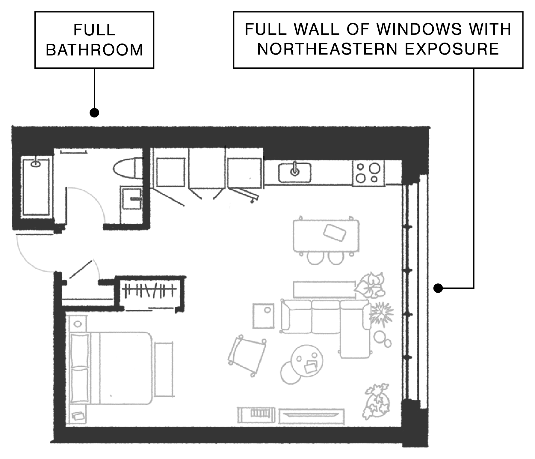 Studio Unit floor plan