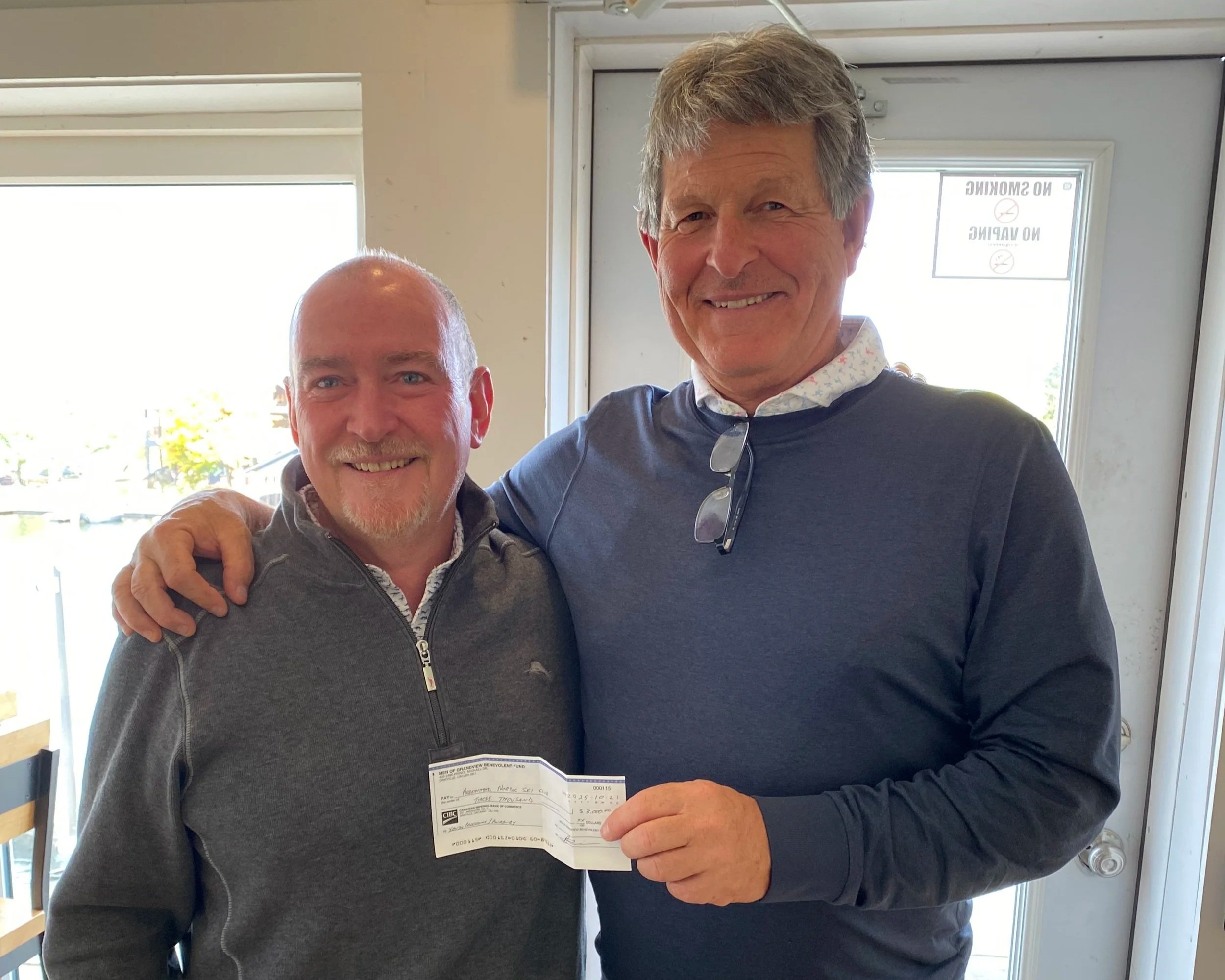 Men of Grandview Donate $3000 to the Club
