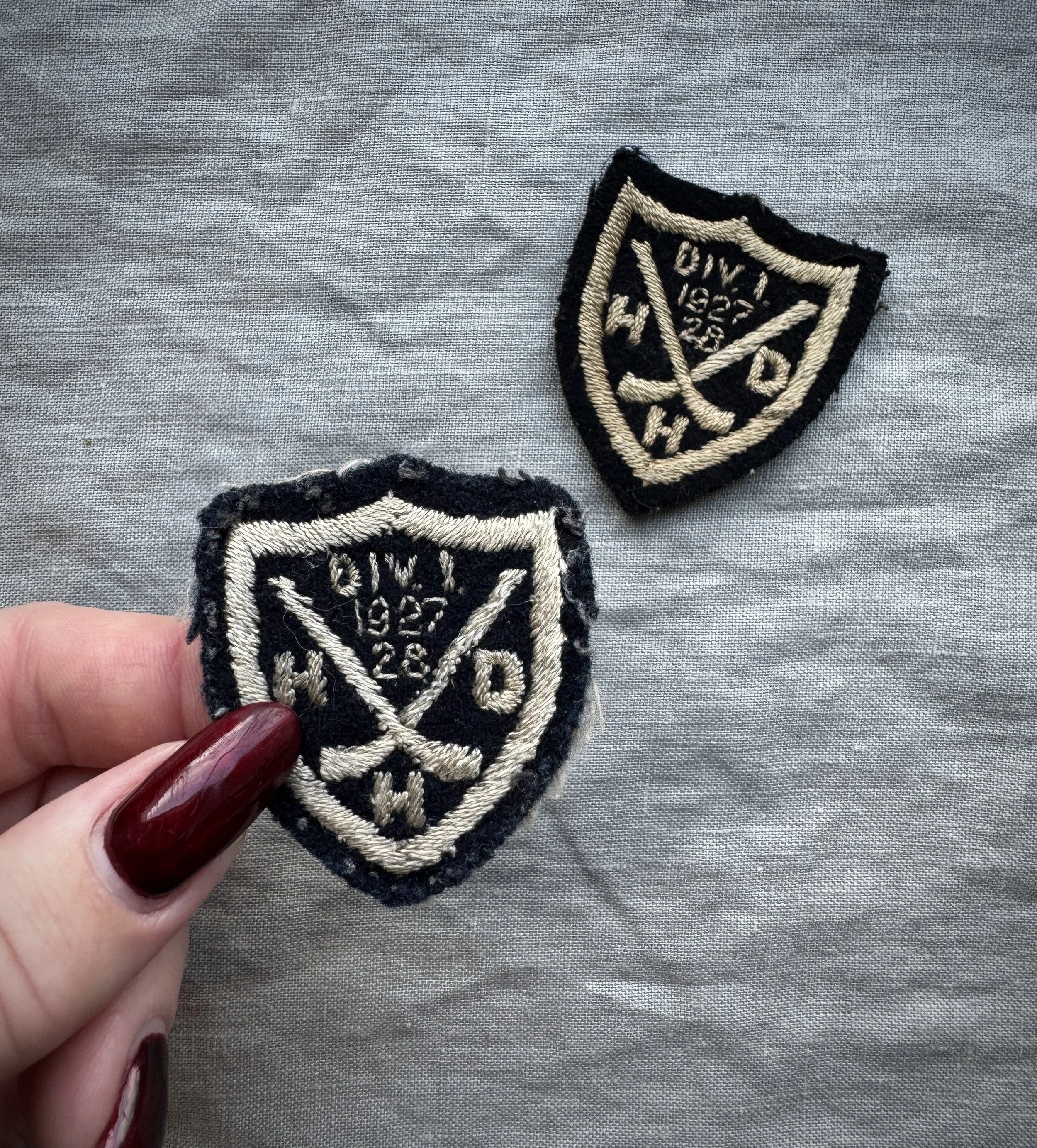 Antique Embroidered Patch - Hockey