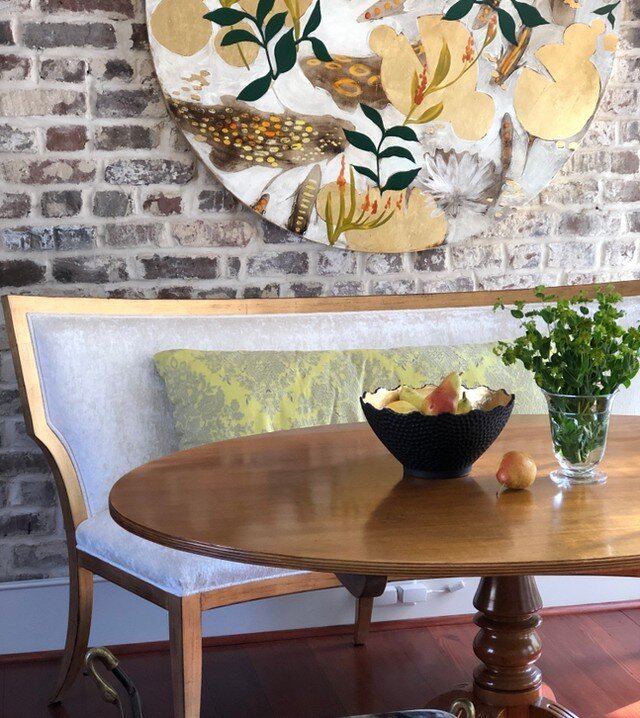 One of our favorite client's breakfast nook at a past project.  The juxtaposition of the aged brick wall, antique table and modern art and settee gives us all the feels! 
​​​​​​​​
_____________________ ​​​​​​​​
​​​​​​​​
#alisonbakerinteriordesign #ab