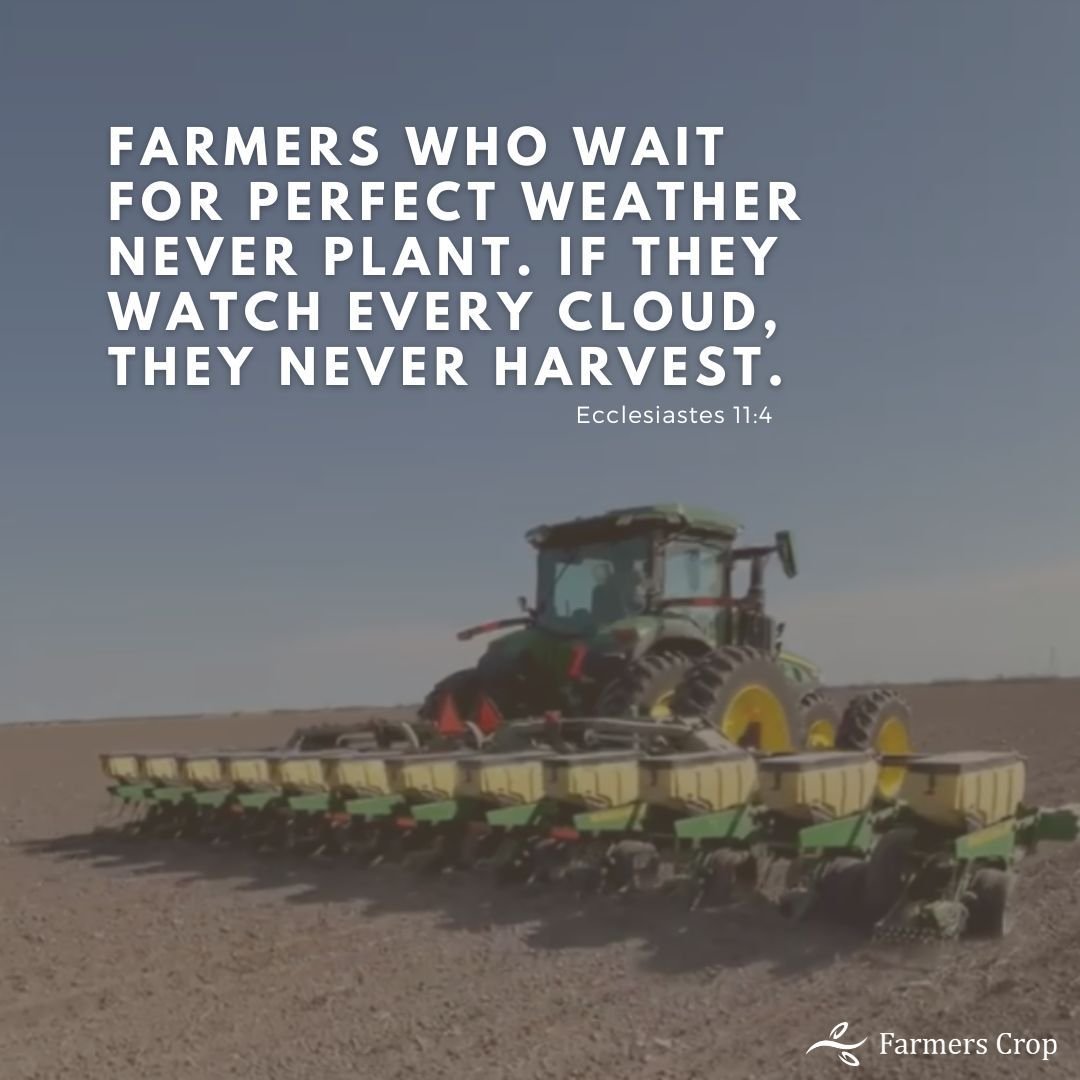 Farmers who wait for perfect weather never plant. If they watch every cloud, they never harvest. 

Ecclesiastes 11:4