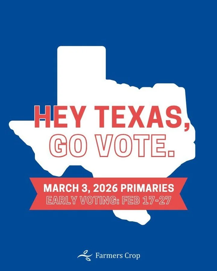 Hey Texas, PLEASE Go Vote.
There's a pretty big race for Texas Agriculture Commissioner that every Texan should pay attention to.