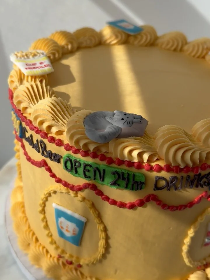 Bodega Cake 🚬

✨as a born and raised Brooklyn girlie a bodega cake is a dream theme - nothing is more Brooklyn than this!

✨I started off by designing custom sprinkles with my all time favorite sprinkle maker. She absolutely killed it!

✨I worked in