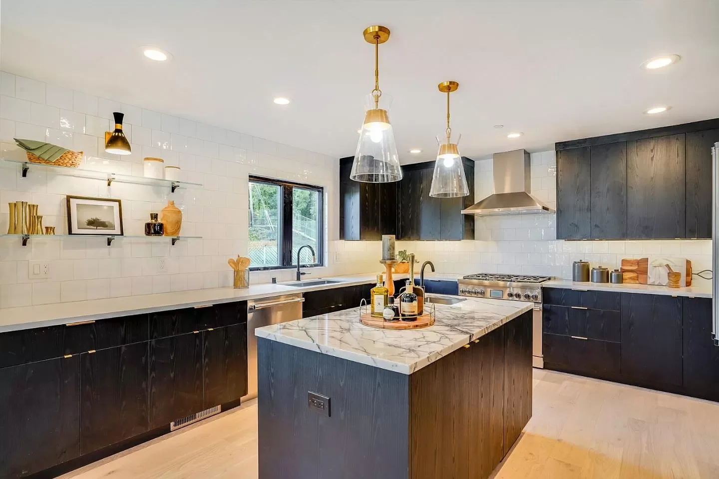 Structural design supporting open kitchen layout with large island and updated framing