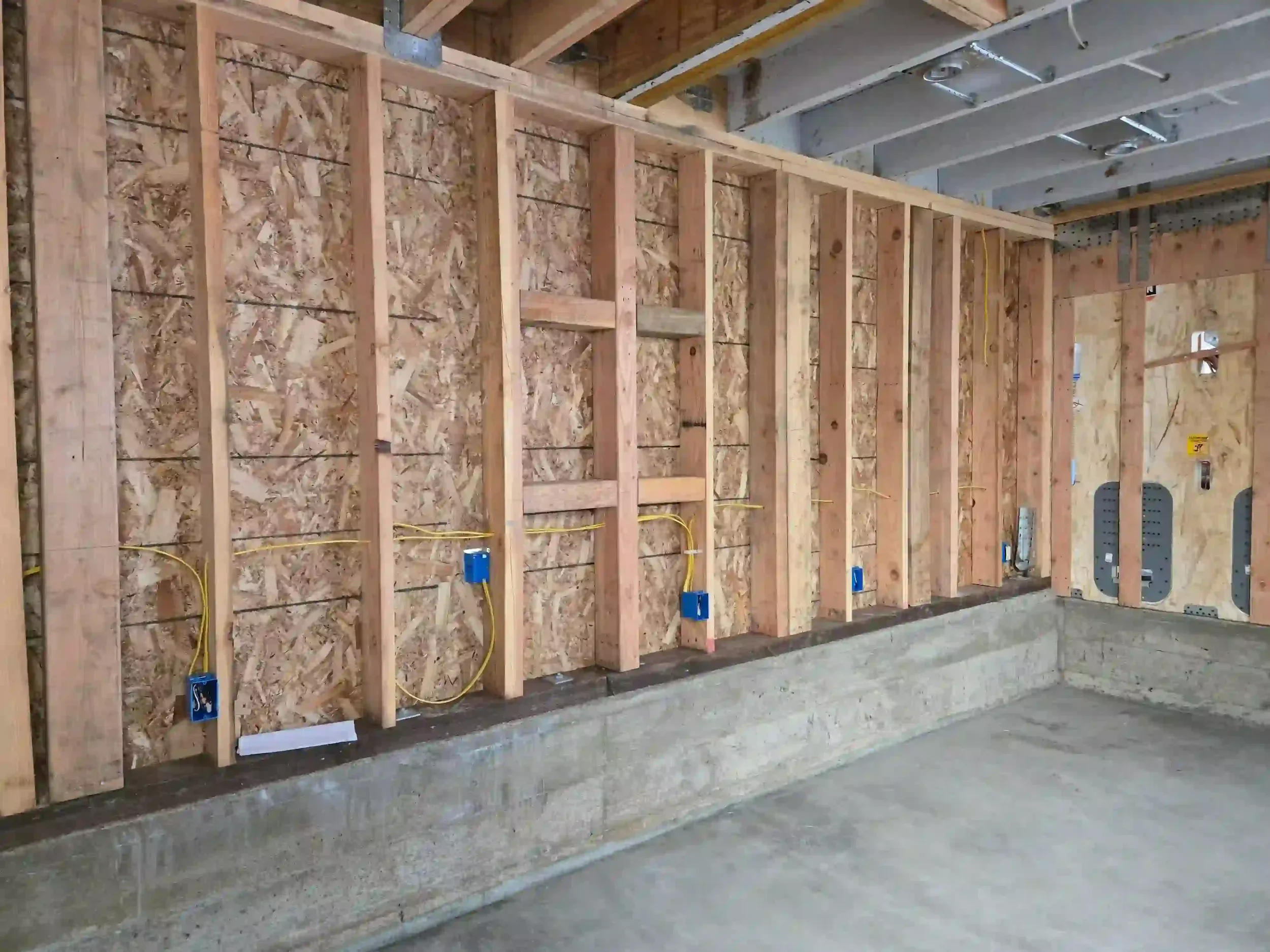 Wood framing and slab-on-grade foundation for new ADU construction by Massoudi Consulting Engineers