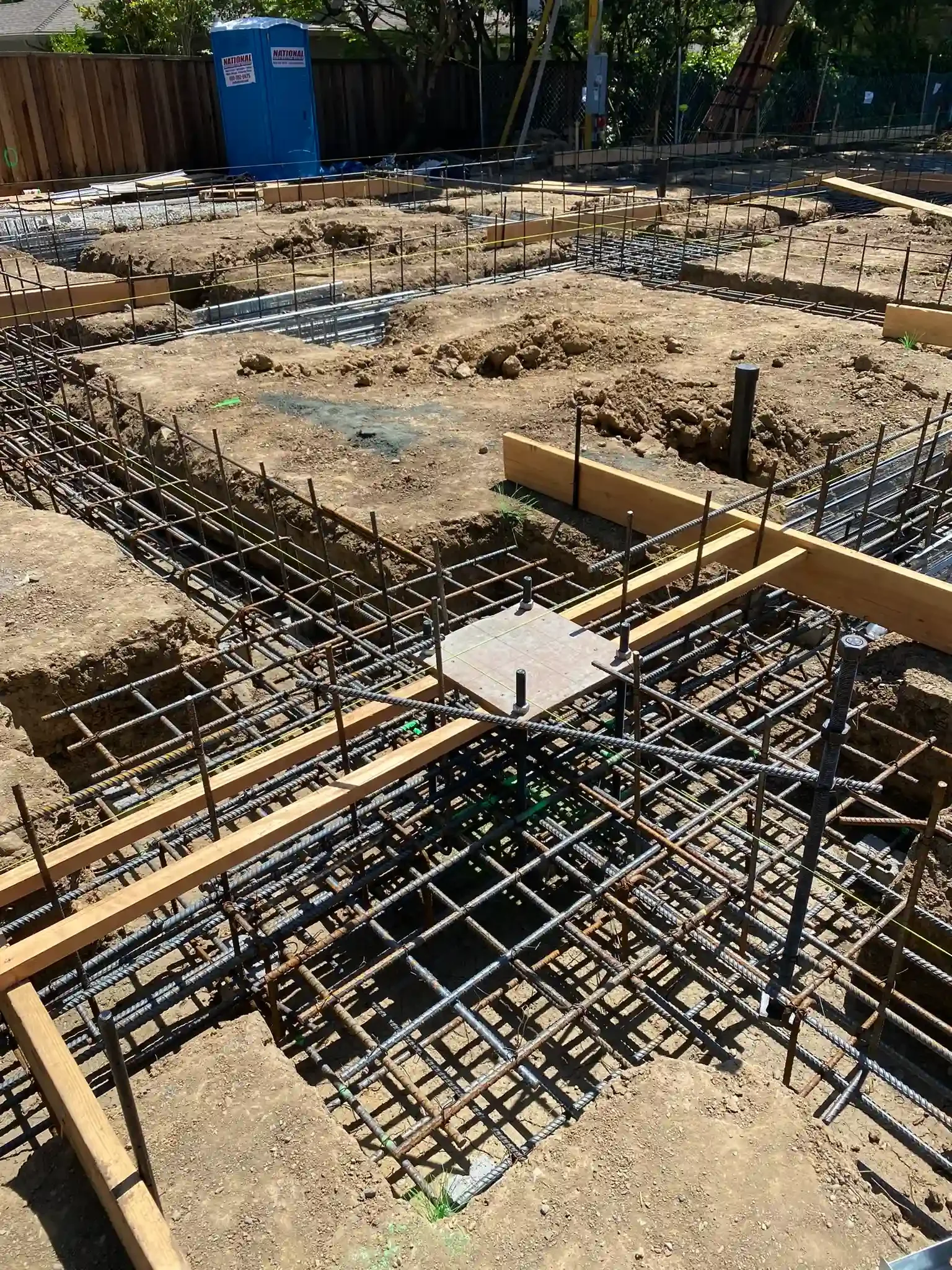 Rebar cage and concrete formwork for new home foundation structurally designed by Massoudi Consulting Engineers