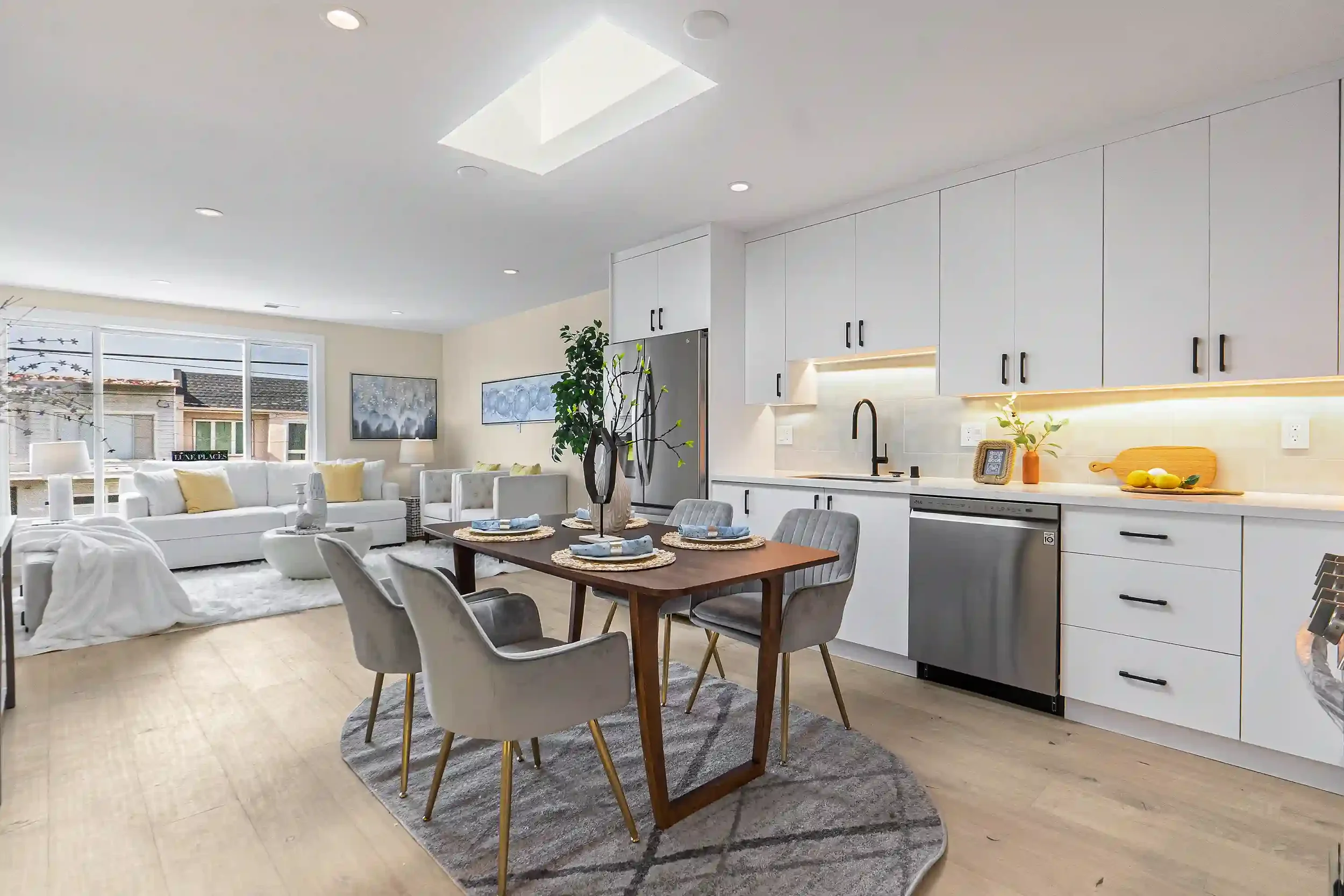 Cozy living room in a San Francisco home remodel, featuring modern design and structural engineering by Massoudi Consulting Engineers