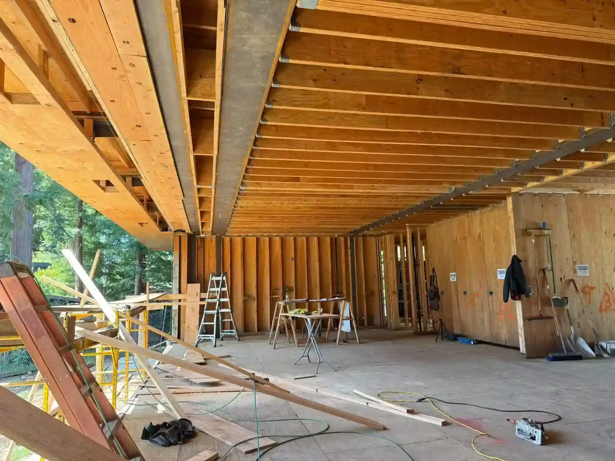 Open web framing and structural layout for single-family home construction in the Bay Area