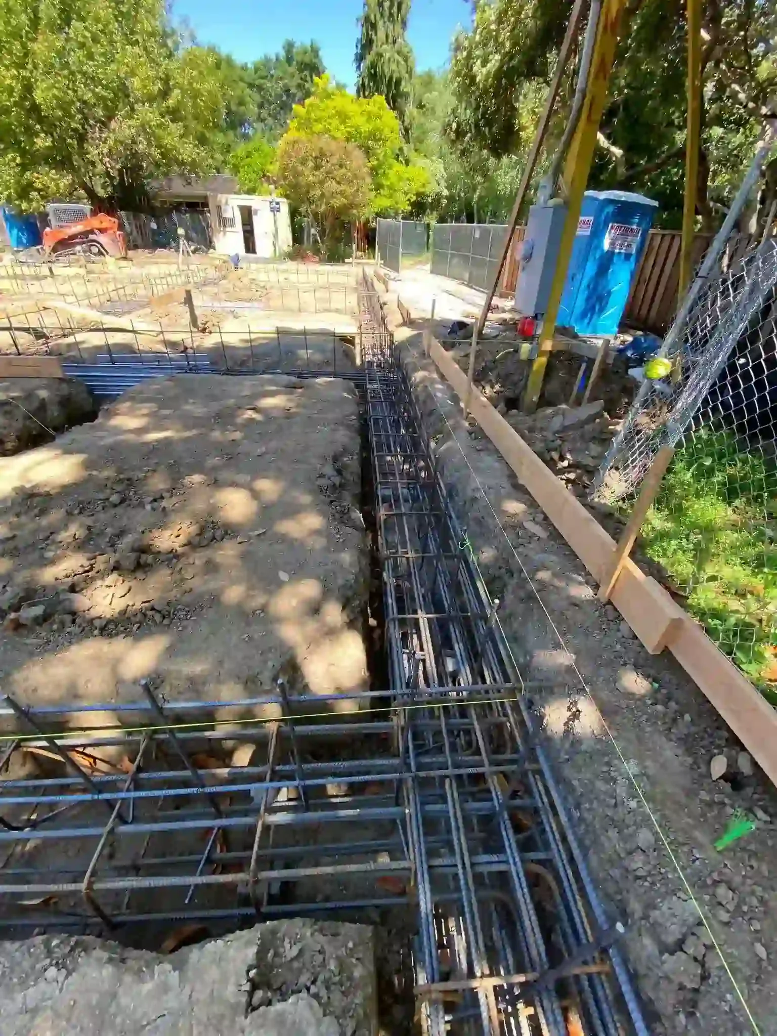 Structural rebar configuration and concrete formwork for residential foundation by Massoudi Consulting Engineers