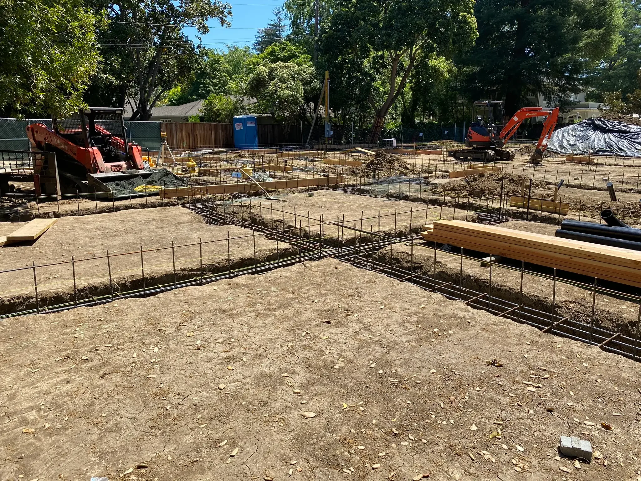 Footing excavation and rebar installation for new foundation system in Bay Area residential project by Massoudi Consulting Engineers
