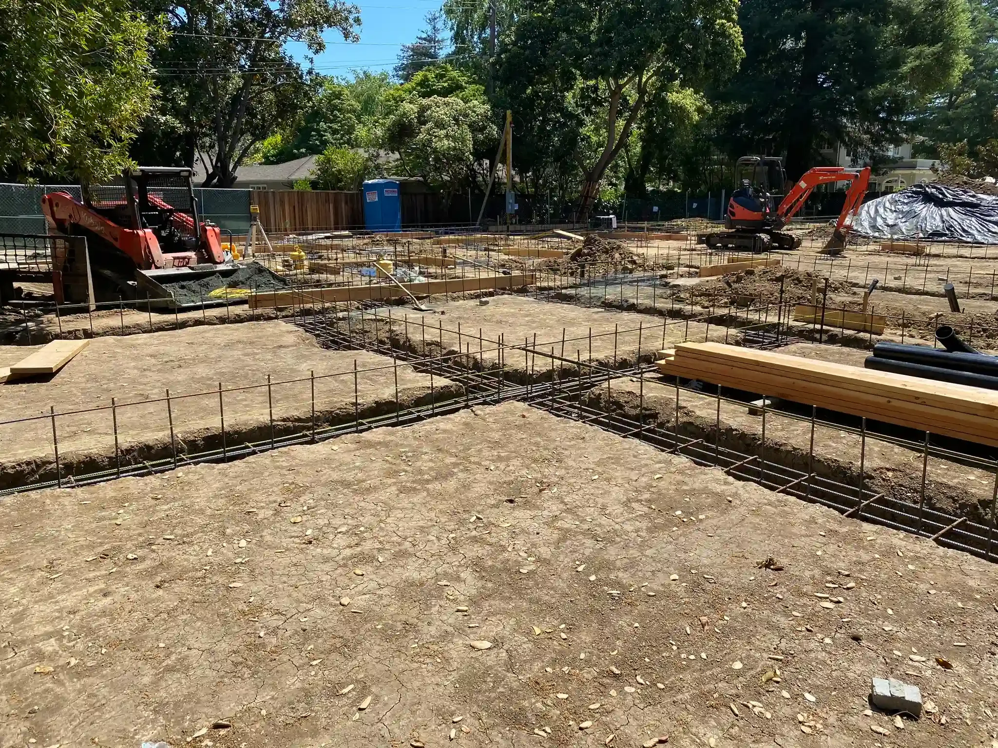 Footing excavation and rebar installation for new foundation system in Bay Area residential project by Massoudi Consulting Engineers