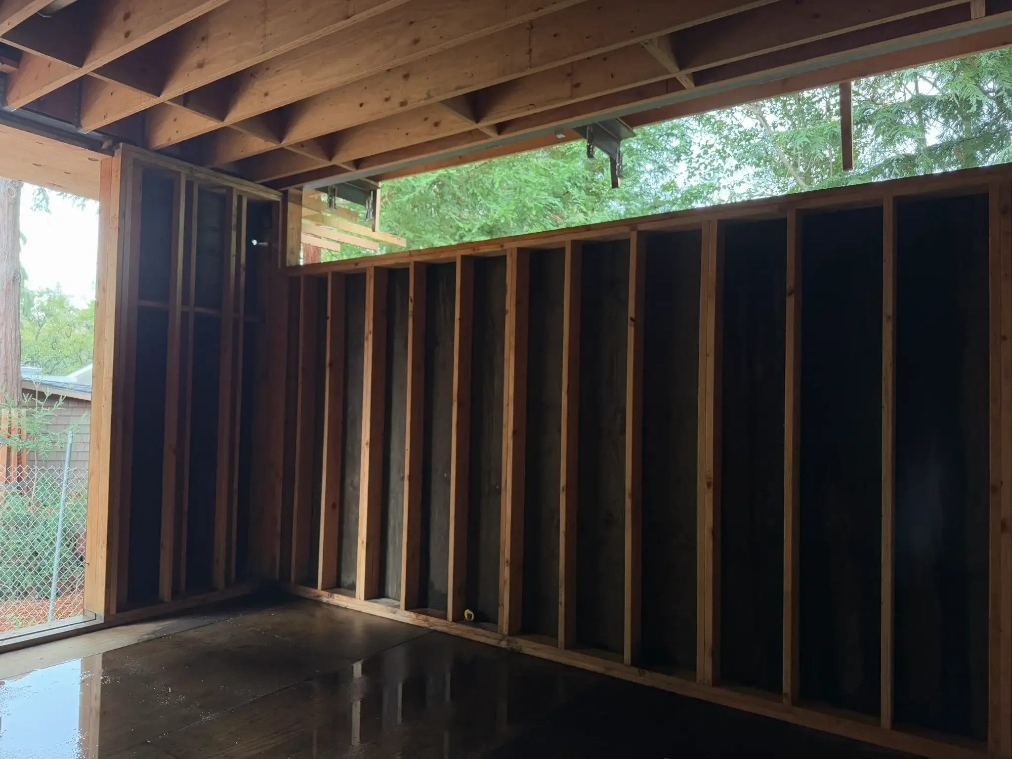 Shear wall framing in progress for Bay Area new construction project, designed by Massoudi Consulting Engineers