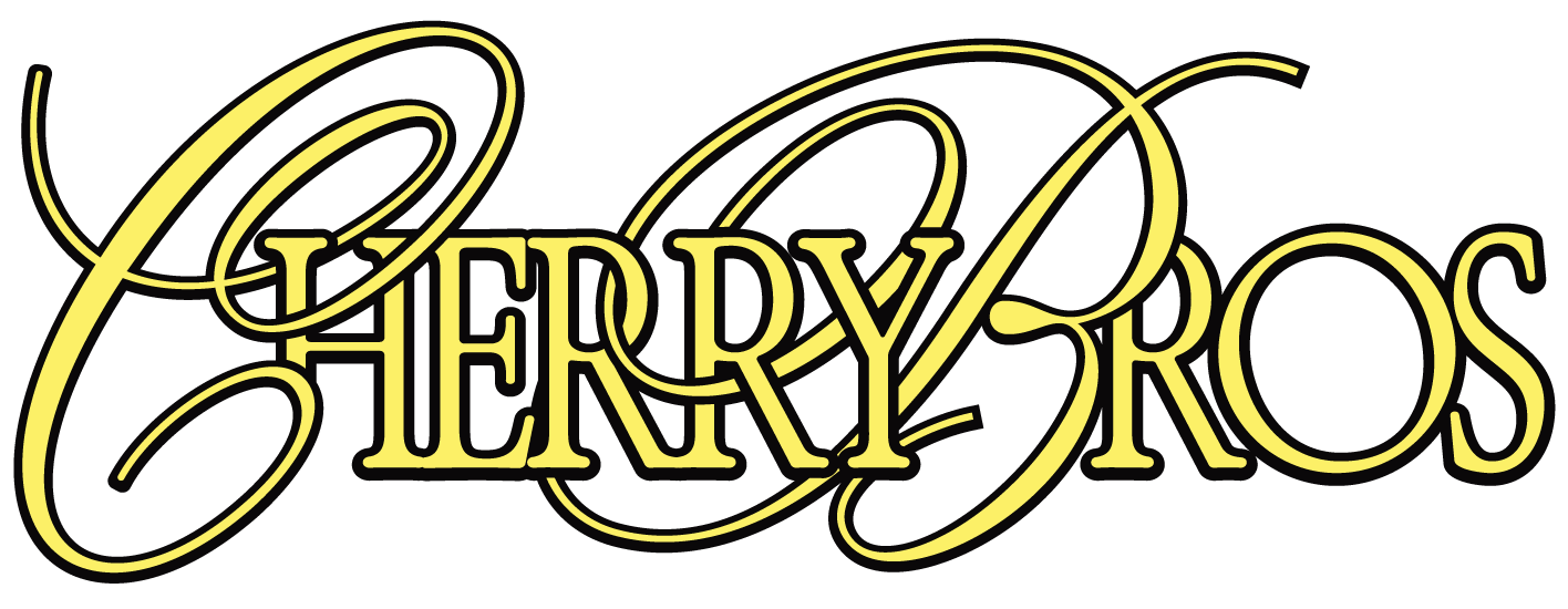 Yellow neon-style text that reads "Cherry Bros" on a black background.