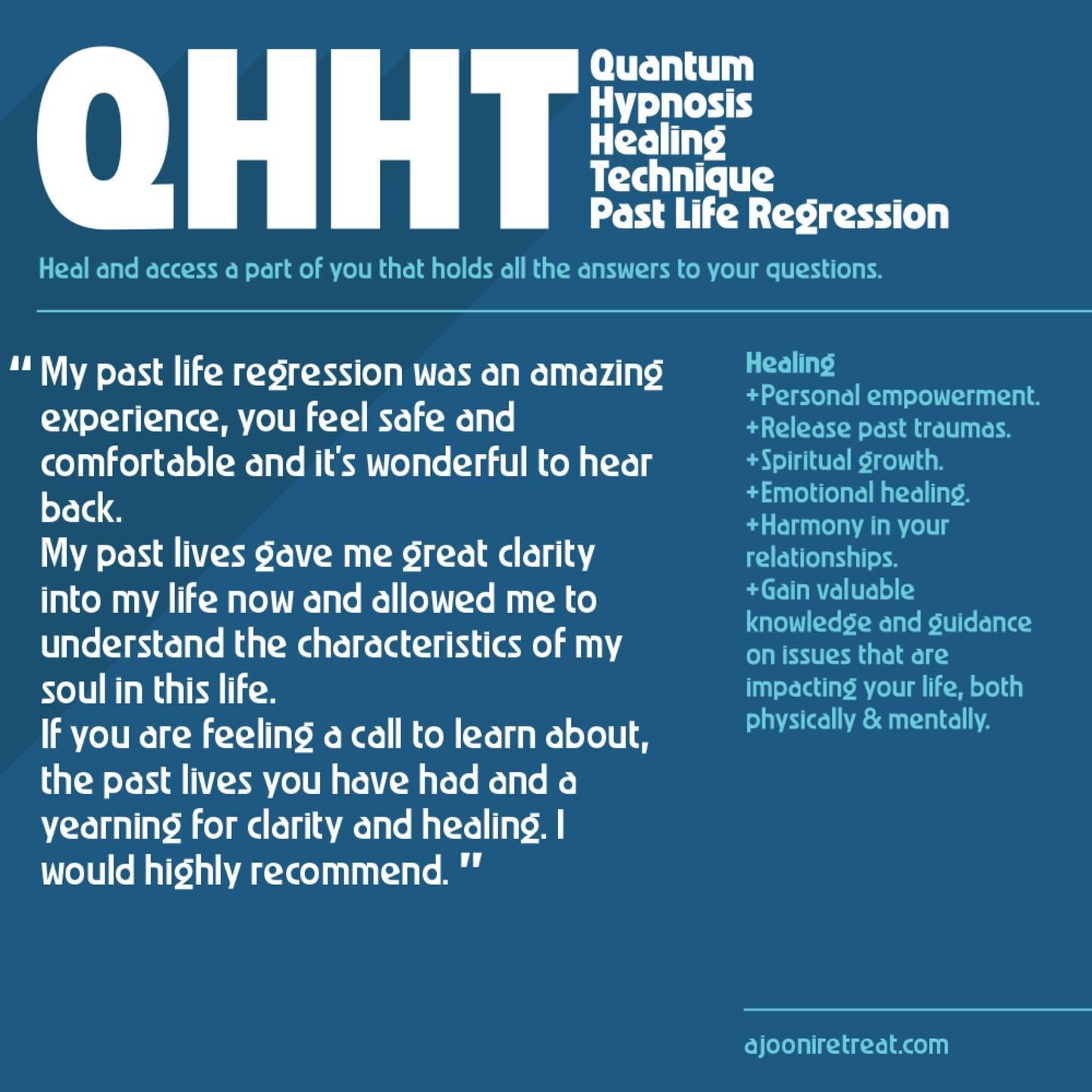 Uncover the wisdom of your higher self and heal from within with Quantum Healing Hypnosis Technique (QHHT). 🔆🌀Through hypnosis, tap into your subconscious to explore past lives and gain profound insights into your present challenges. Experience the