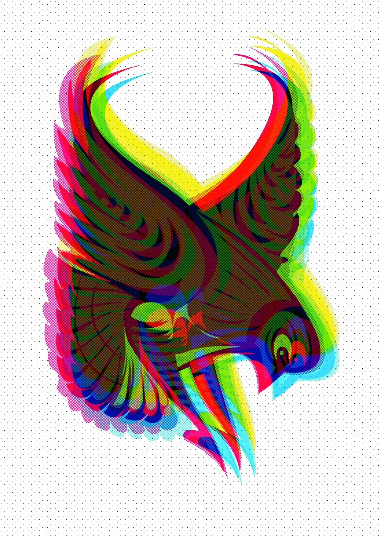 Falcon Flow State Risograph Effect Print by Kam Lall