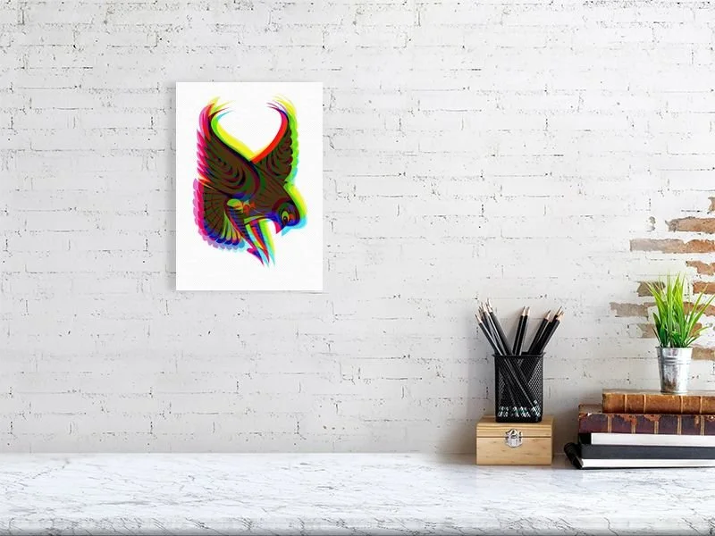Falcon Flow State Risograph Effect Print by Kam Lall