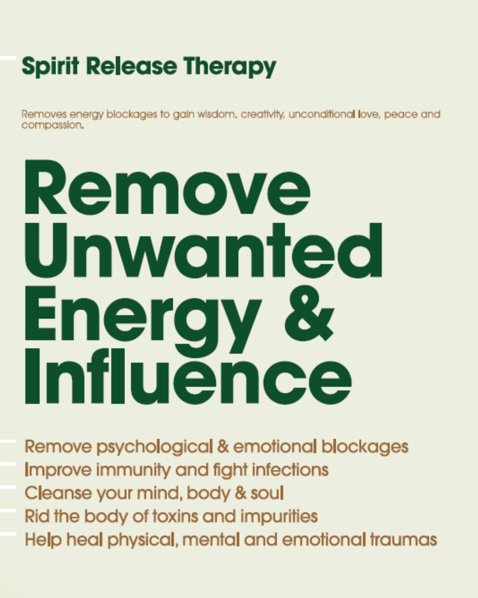 ✨ Clear the Unwanted. Reclaim Your Energy. ✨

If you&rsquo;ve been feeling weighed down by stagnant vibes, emotional blockages, or influences that don&rsquo;t feel like you - Spirit Release Therapy offers a powerful path to clarity and peace. 🌿

Thi
