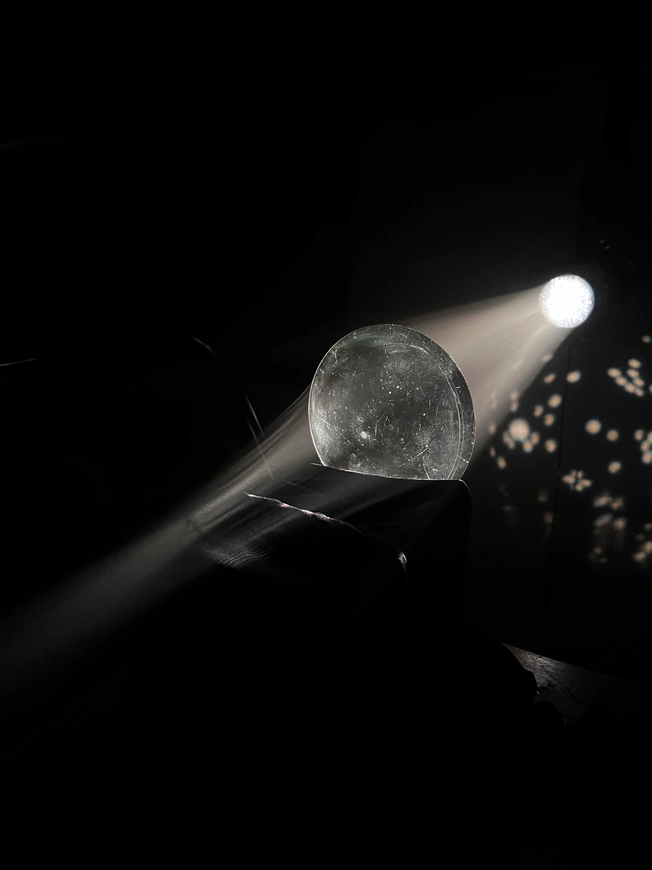 A small light installation by AK Cox in Sidcup, UK; 2024