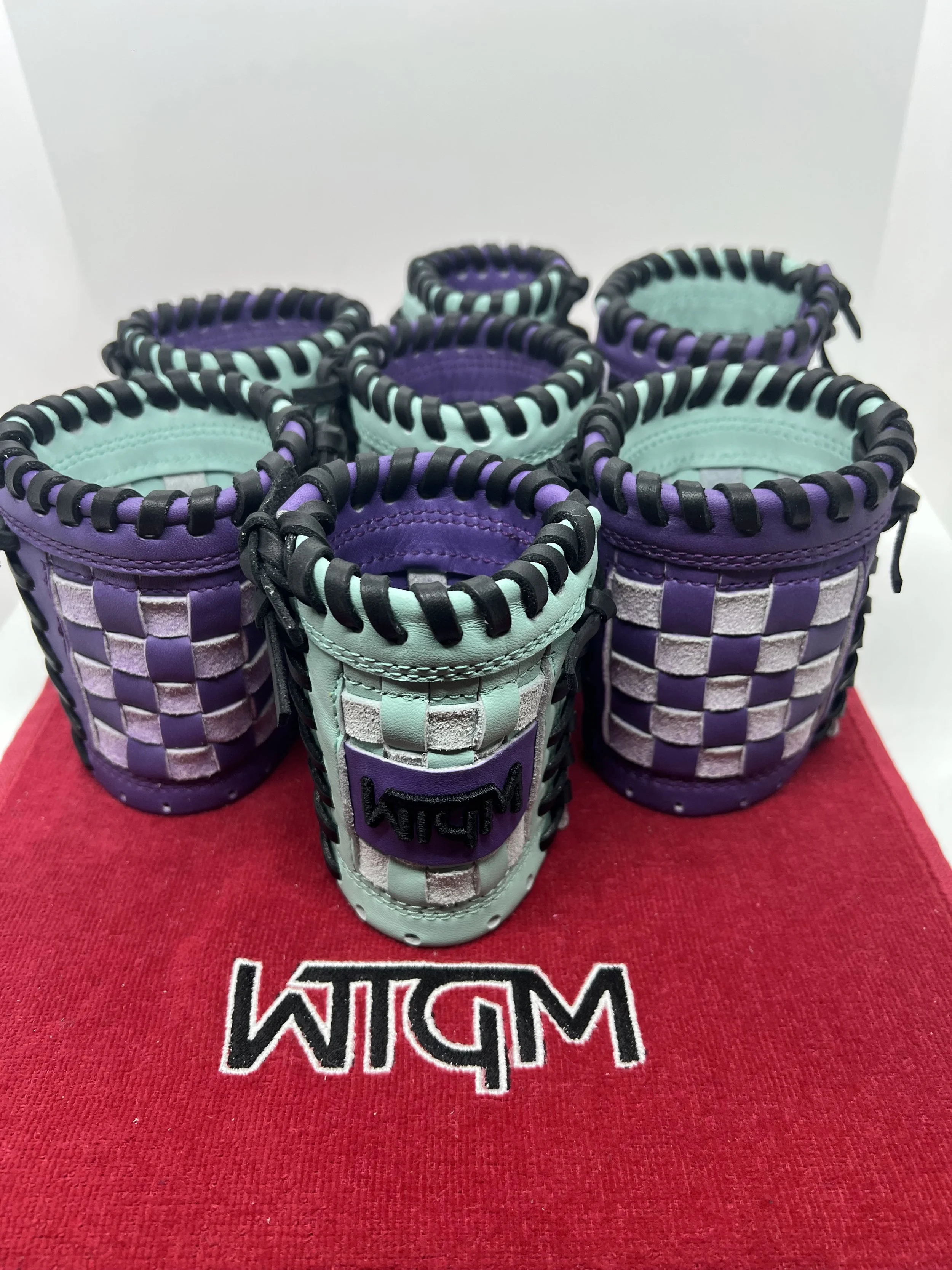 Purple and Mint Koozies