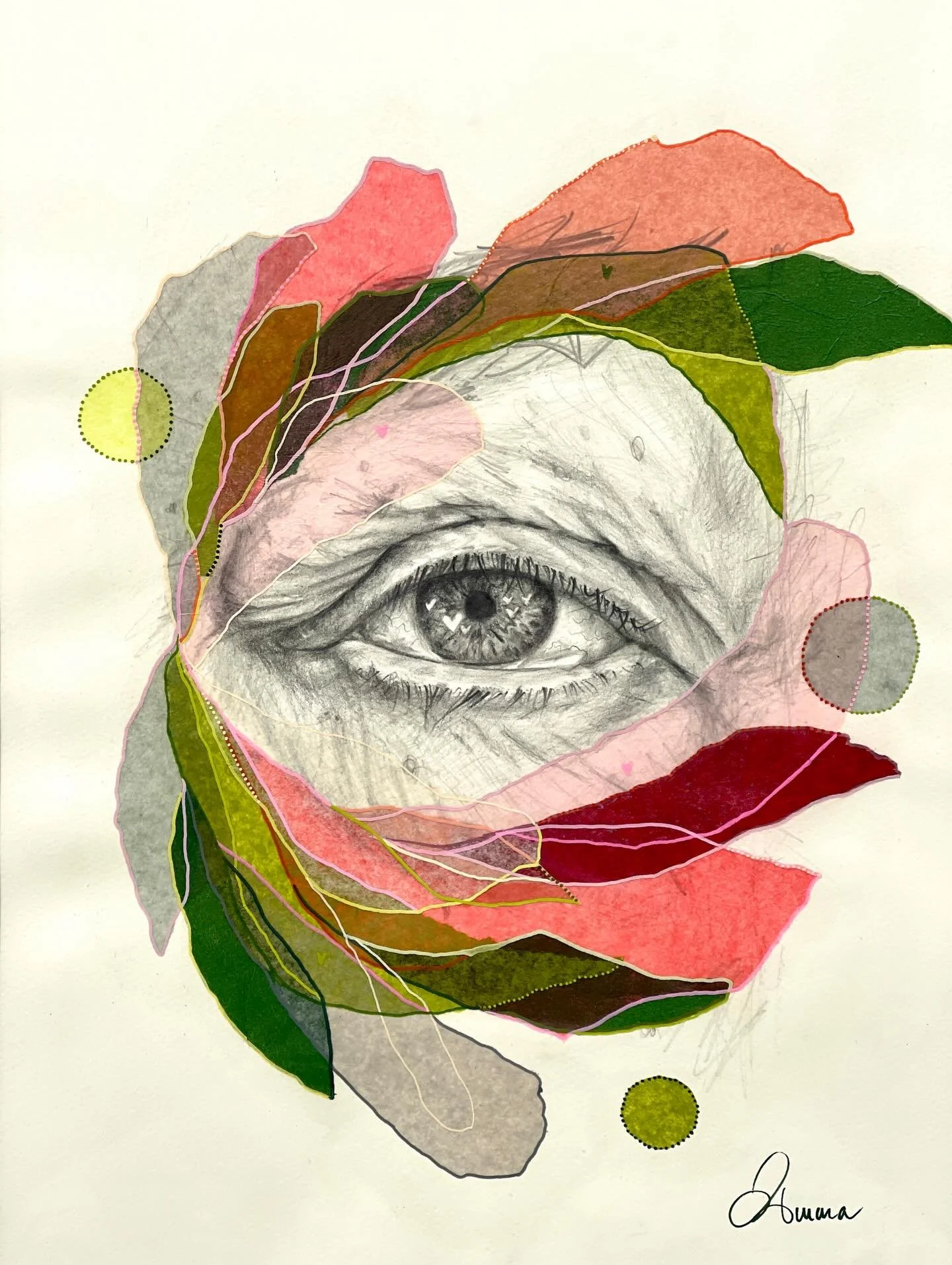 Andrea 💚

I finally finished Andrea&rsquo;s eye.

I draw eyes because they speak a universal language &mdash; beyond words, beyond sound.

I learned this as a child, when silence was my only option.
Light, shadow, and looking became a way of underst