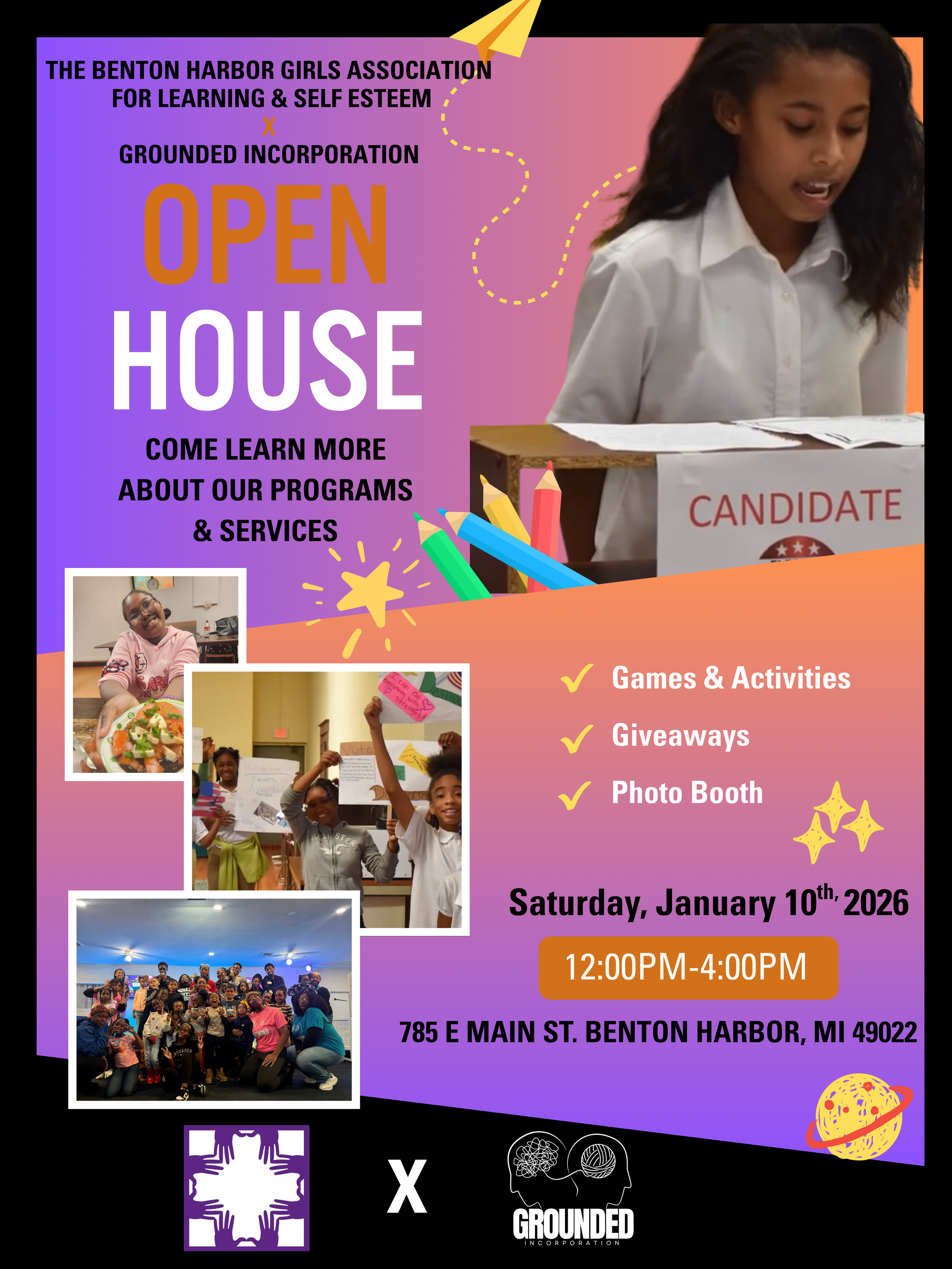 Benton Harbor Girls Association for Learning & Self Esteem x Grounded Incorporation Open House