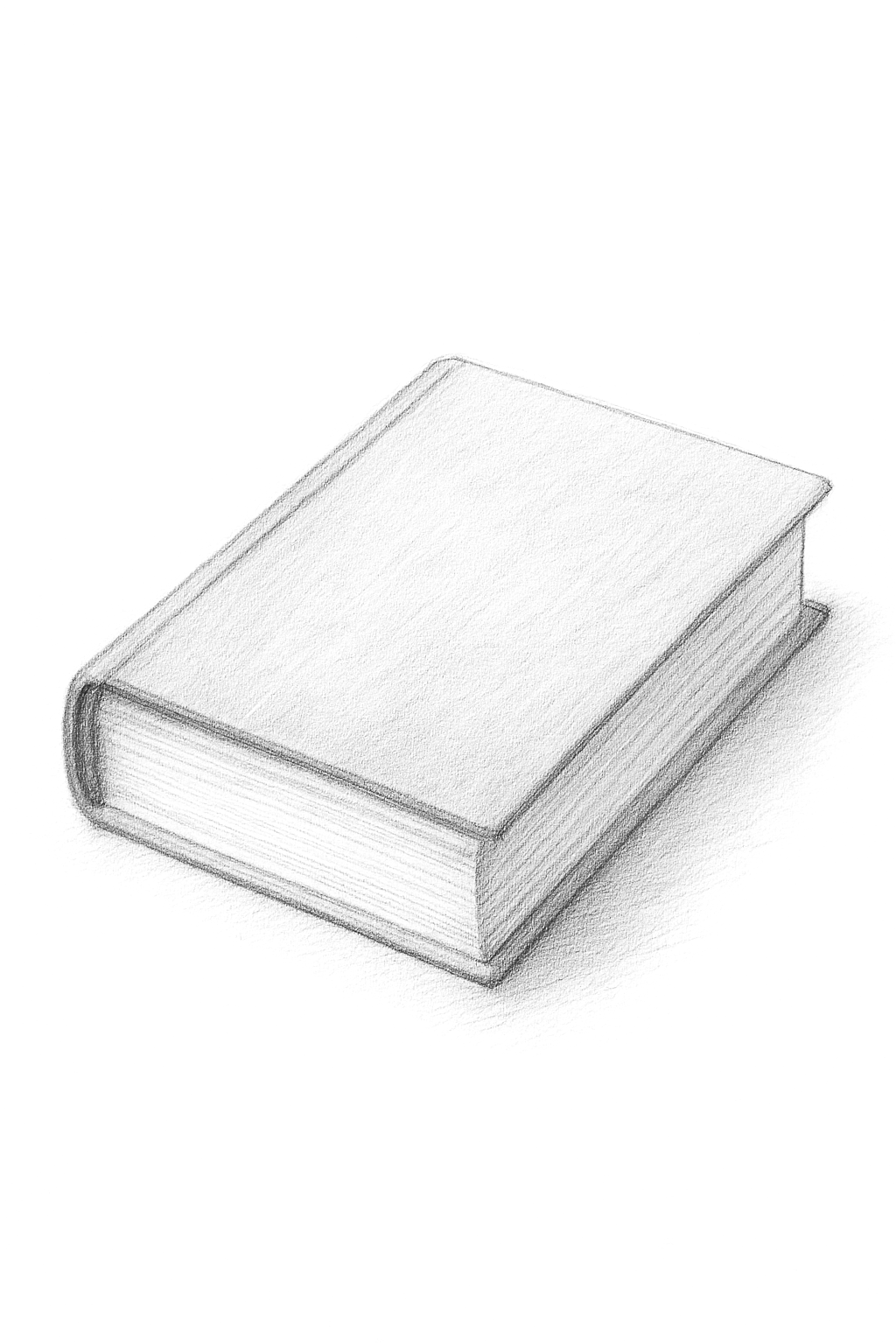 Sketch of a closed hardcover book with a simple design