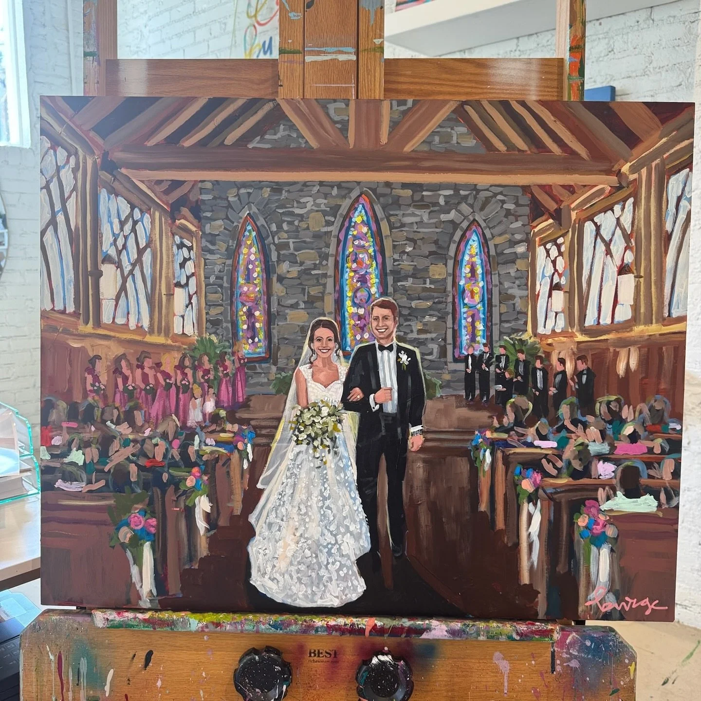 Who doesn&rsquo;t feel the joy radiating from @elaineburgeart&rsquo;s paintings

Elaine has been spending more time in the studio working on her commission paintings, but we love reminiscing on her past wedding paintings 🫶🏽

#elaineburgeart #cloust