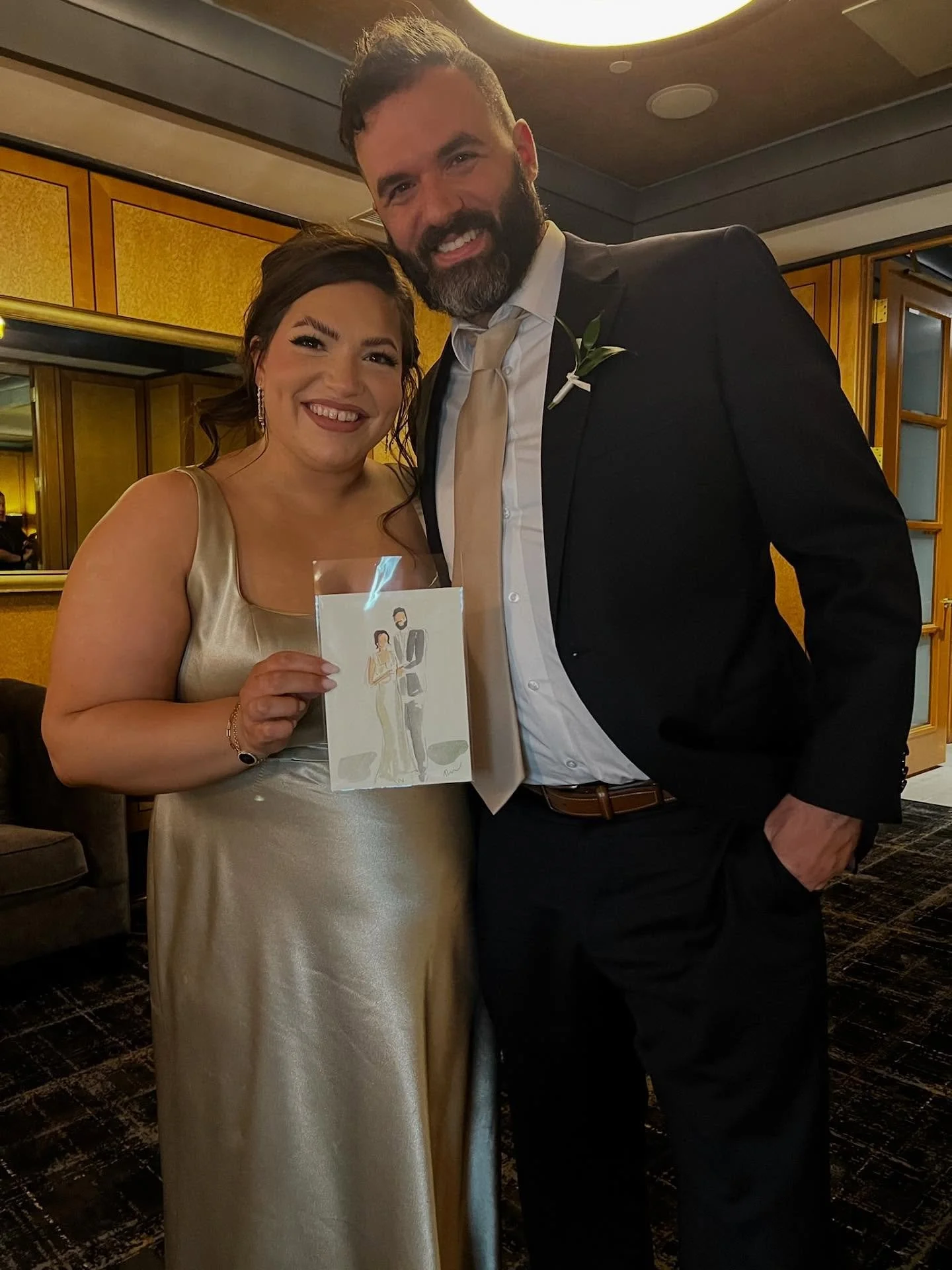 The sweetest favor! 

@rachelvaught.artist recent portraits that we&rsquo;re loving ✨🎨🖌️

#watercolorguestportraits #cloudstudioagency #ohioartist #ohioweddings