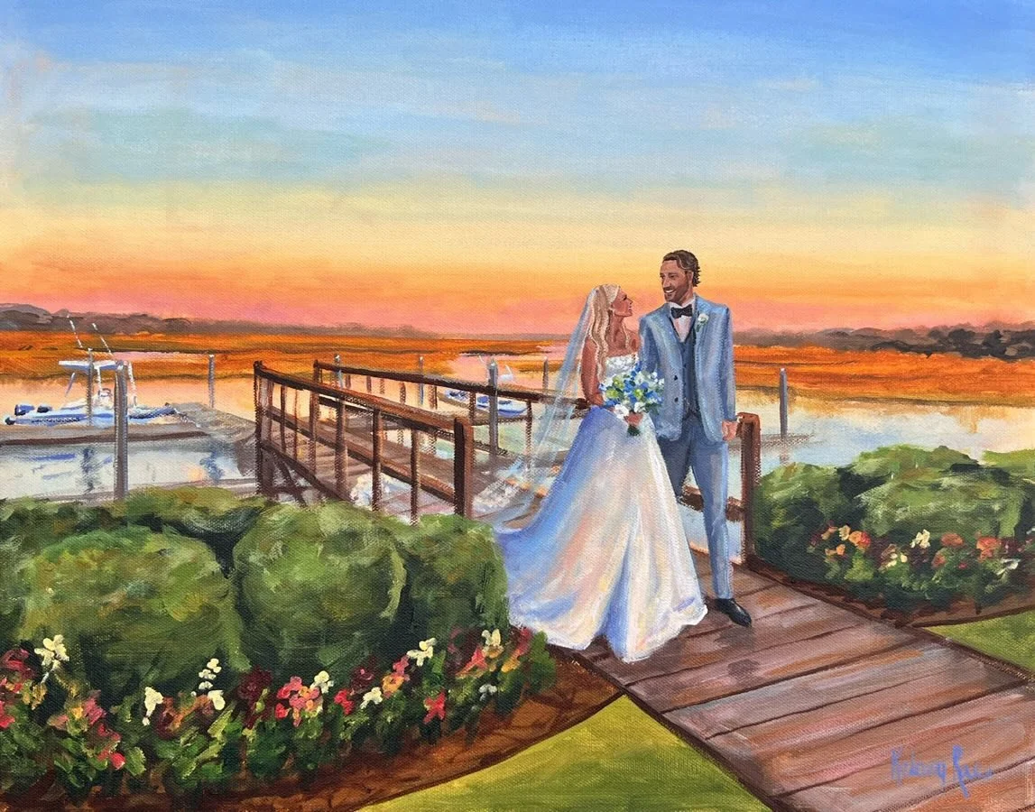 Can we take a moment for that sunset 😭

@artby_kelseyrae seriously outdid herself! AND it was completely raining on this wedding day. Since Kelsey is familiar with the venue, she had tons of reference photos to give this couple the backdrop of their