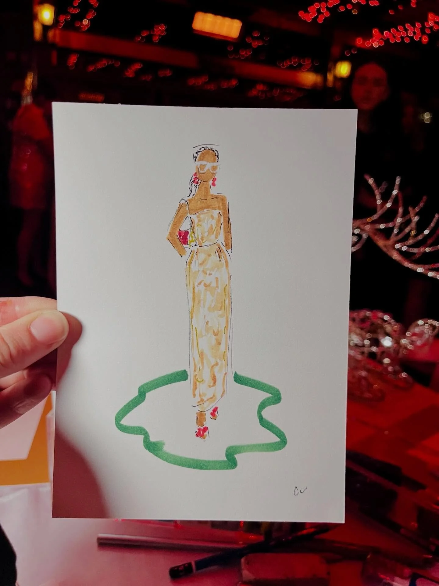 Some of Belk&rsquo;s best dressed 💃🏽

Fashion Illustrations for @belk Christmas party by the lovely @emilywestenberger 

Venue: @vinylclt 

[cloudstudioagency, fashion illustrations, party favor, live illustrating]