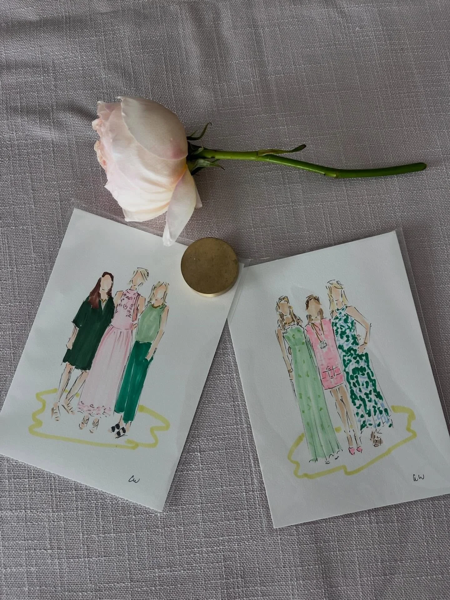 Bridal shower fun on Kiawah Island 🌴✨

Fashion illustrations of these stylish guests by @emilywestenberger 

Planner: @pureluxebride 
Florals: @festooncharleston

[cloud studio agency, fashion illustrations, bridal shower favor ideas, bridal shower 