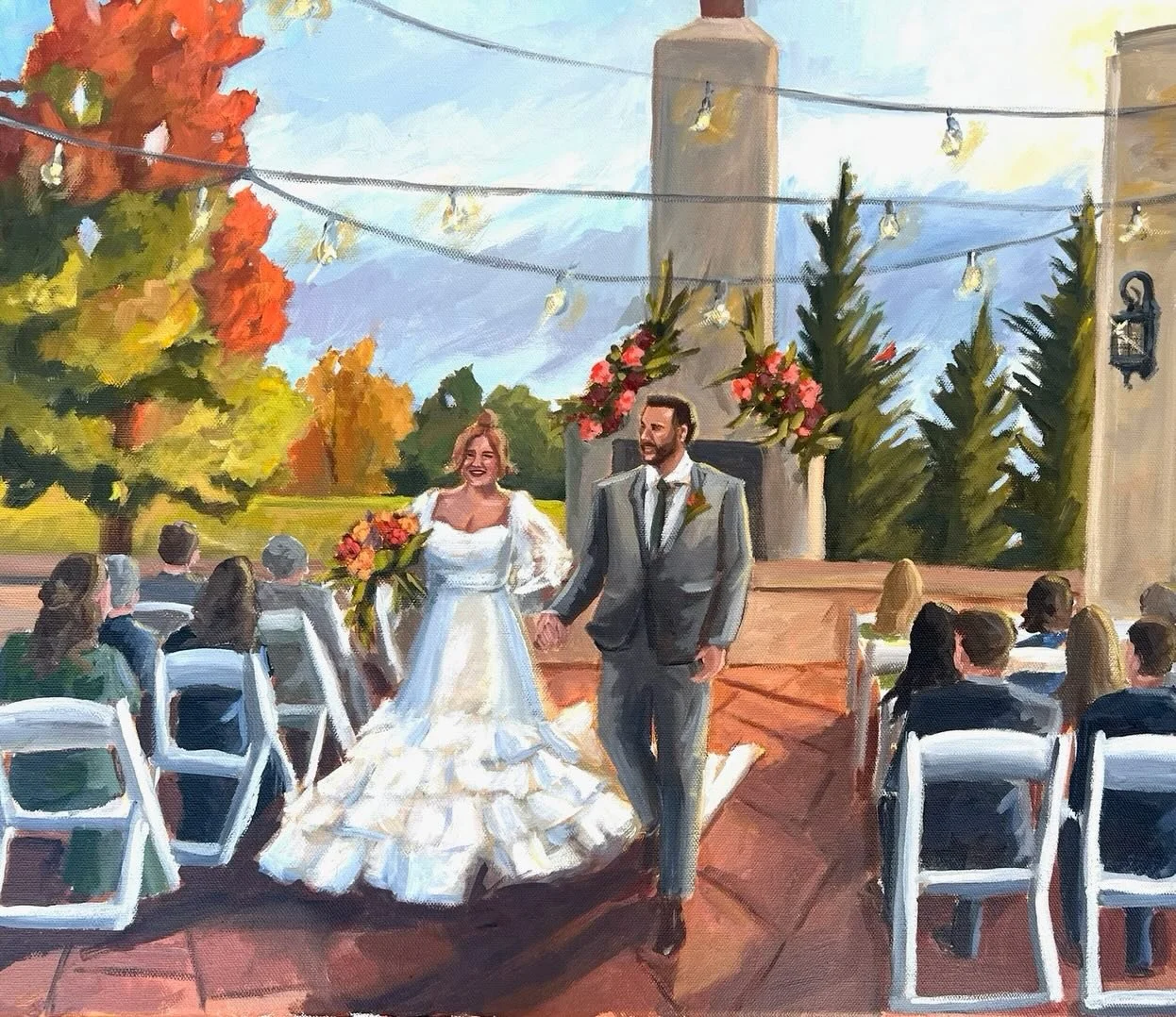 Spring is in the air!! ✨🌸

Loving these outdoor live paintings by @paintedbysloan 😍

[live painting, wedding painting, colorado artist, colorado painter]