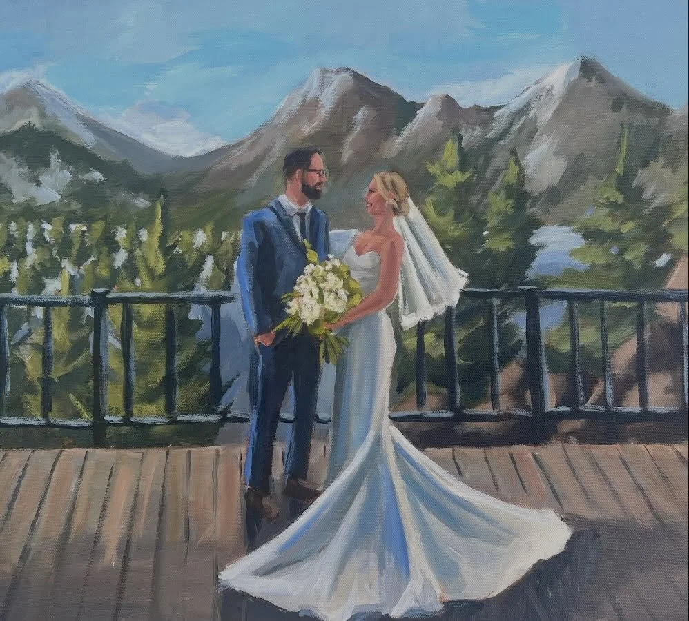 The views of this first look 🤩

What a special moment to have painted from your wedding day ❤️

Artist: @paintedbysloan 

[colorado artist, colorado weddings, colorado live painter, painted by sloan]