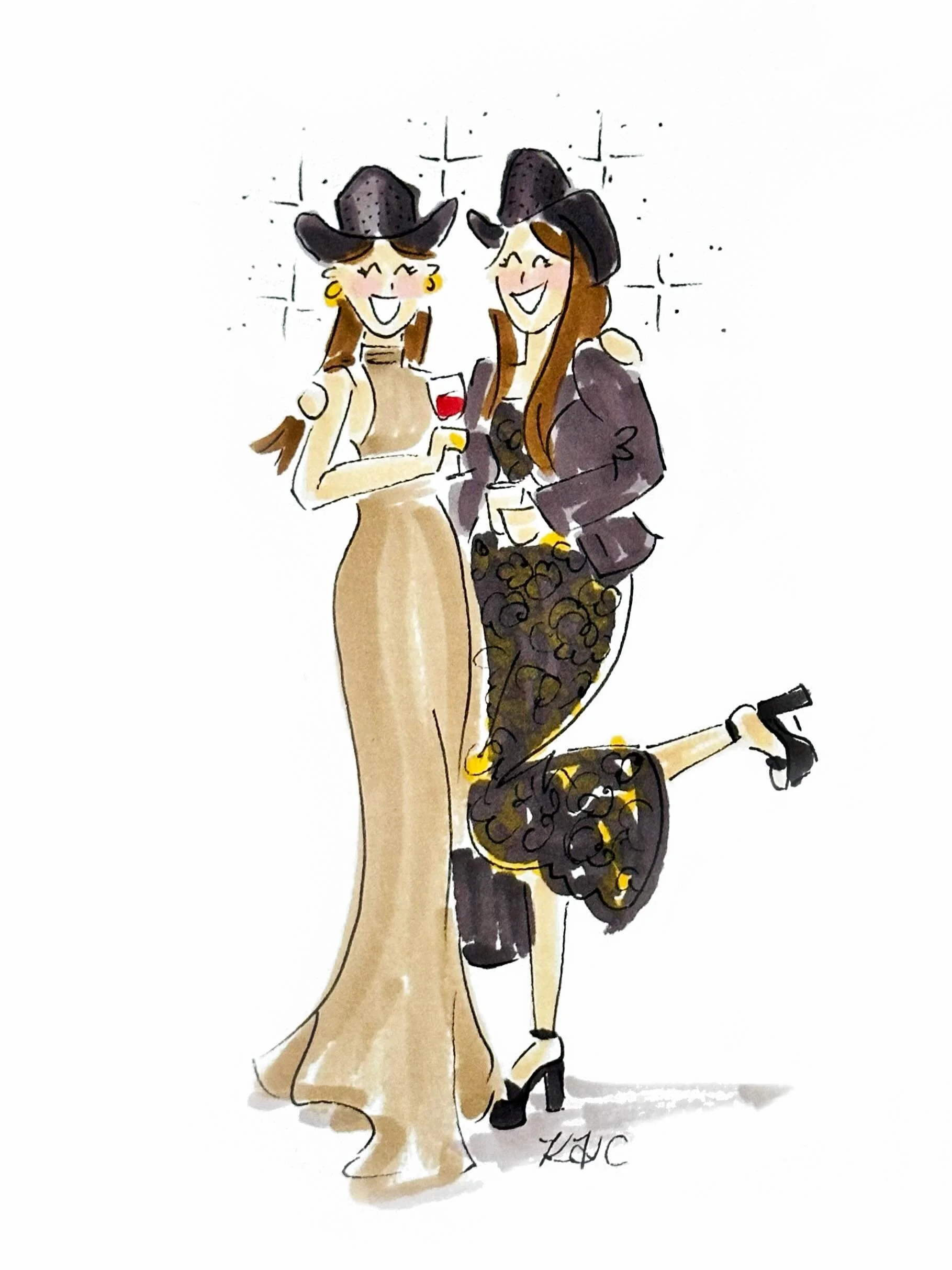 All the sparkles! ✨🤠

@kellyharpercrosbyart has been crushing it at her first few official Cloud events! Can&rsquo;t wait to see more work from her so soon 💫

#liveweddingpainter #guestportraits #guestillustrations