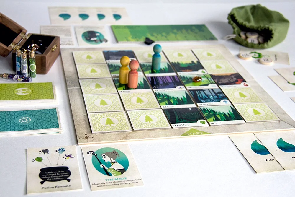 Game board with player pawns on it