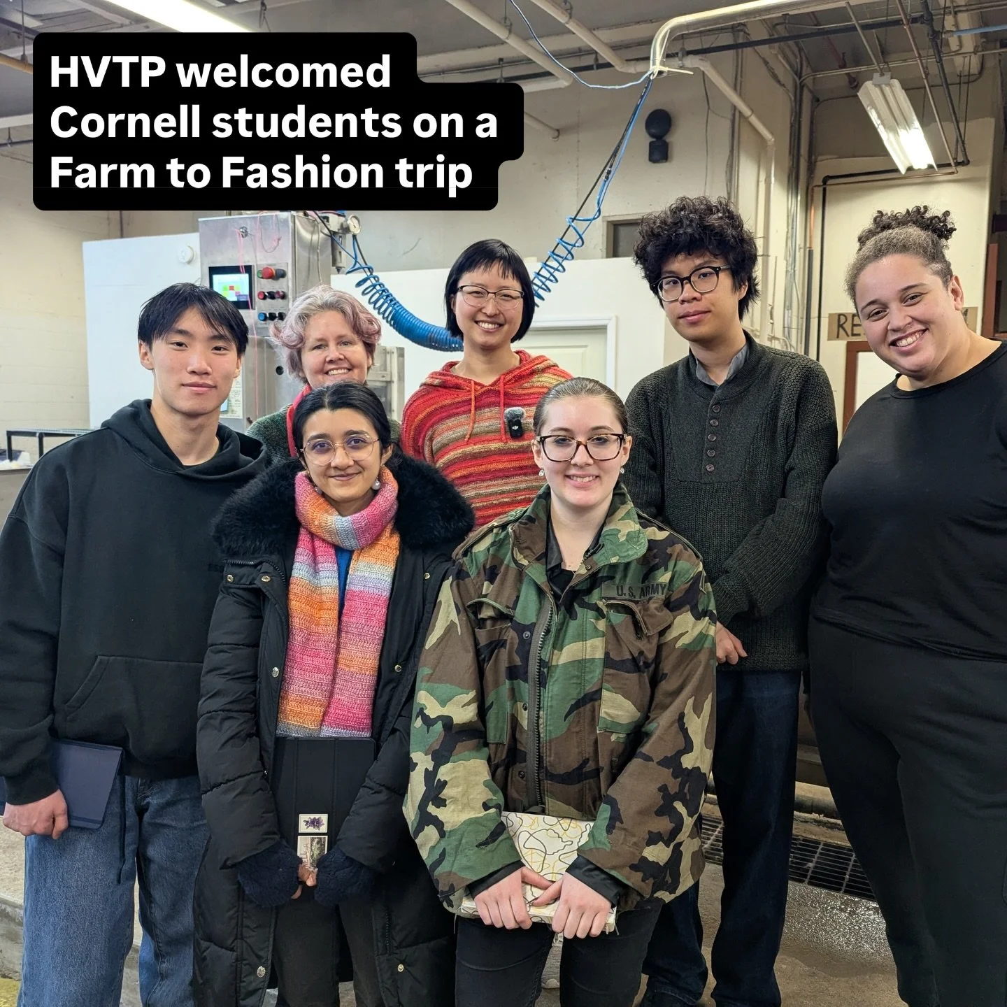 Last week, HVTP had a visit from a student group from Cornell University. The group was led by Melissa Conroy and Paige Tomfohrde, who were in the Round One Grant Awardees through the New York Fashion Innovation Center @nyfic_official . 

They brough