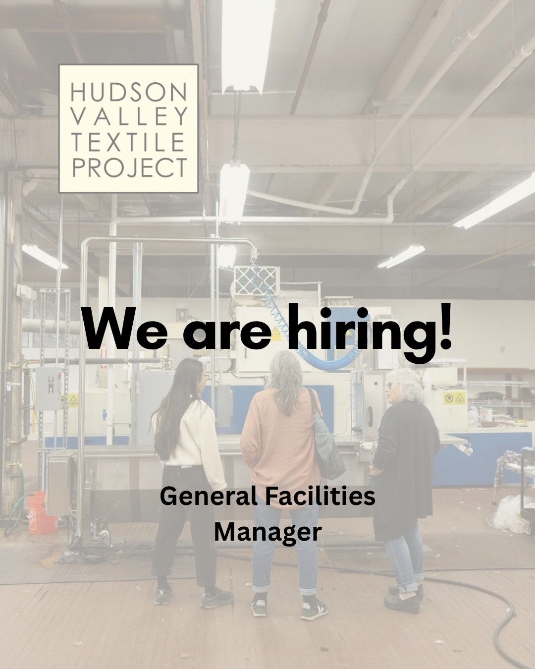 🐑✨We&rsquo;re hiring! Help keep New York&rsquo;s natural fiber supply chain moving.

We&rsquo;re looking for a General Facilities Manager at the Hudson Valley Textile Project facility in Mechanicville, NY, to oversee the 2 primary activities at that