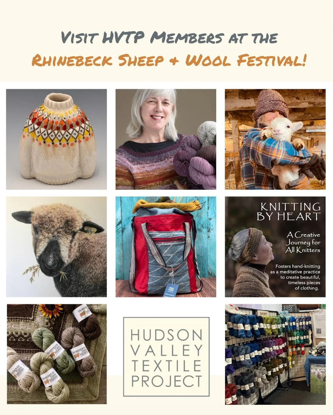 🐑🧶Heading to Rhinebeck this weekend? Make room on your shopping list for local fiber! 

Our HVTP members are bringing farm yarns, handmade clothing, gifts, accessories, and more to the New York Sheep &amp; Wool Festival. Stop by their booths and me