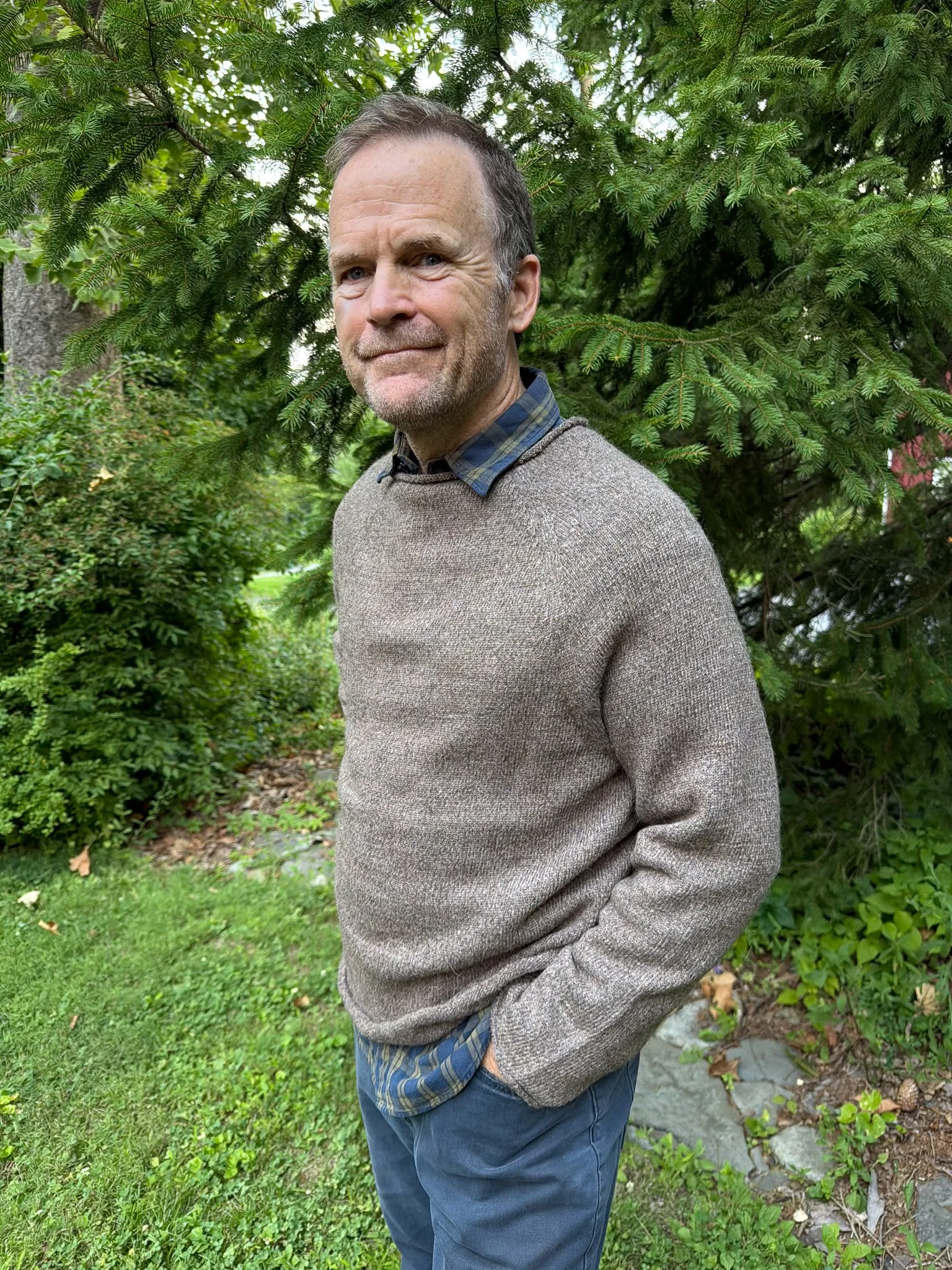 Men's wool and alpaca blend pullover made in USA.