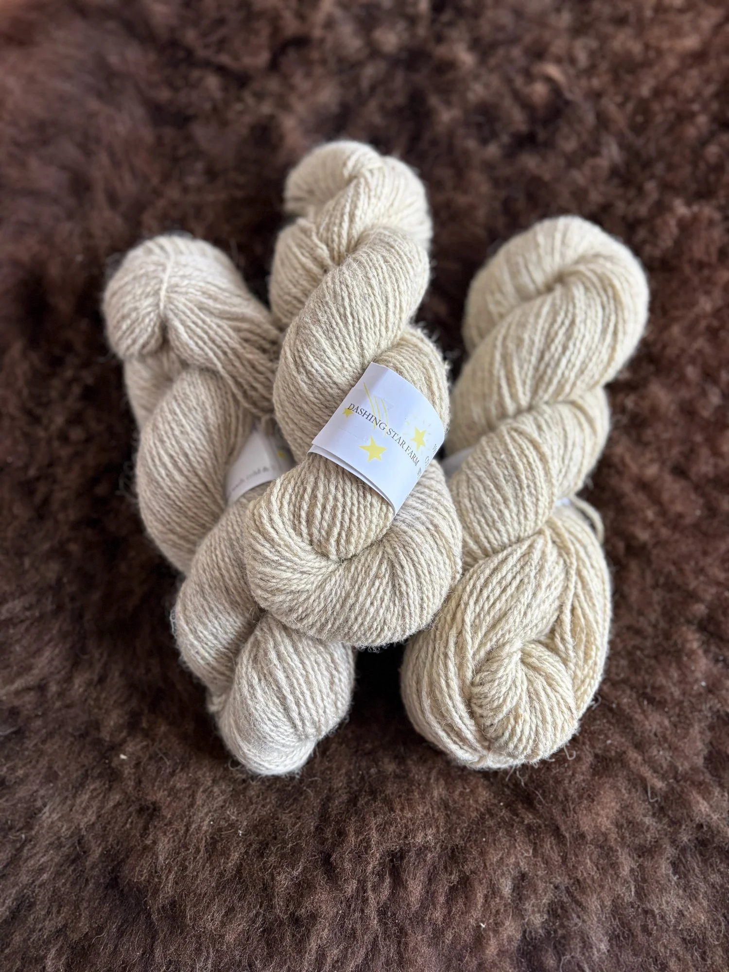 Dashing Star Farm: Oat Grey 2-Ply Light Worsted Wool Yarn