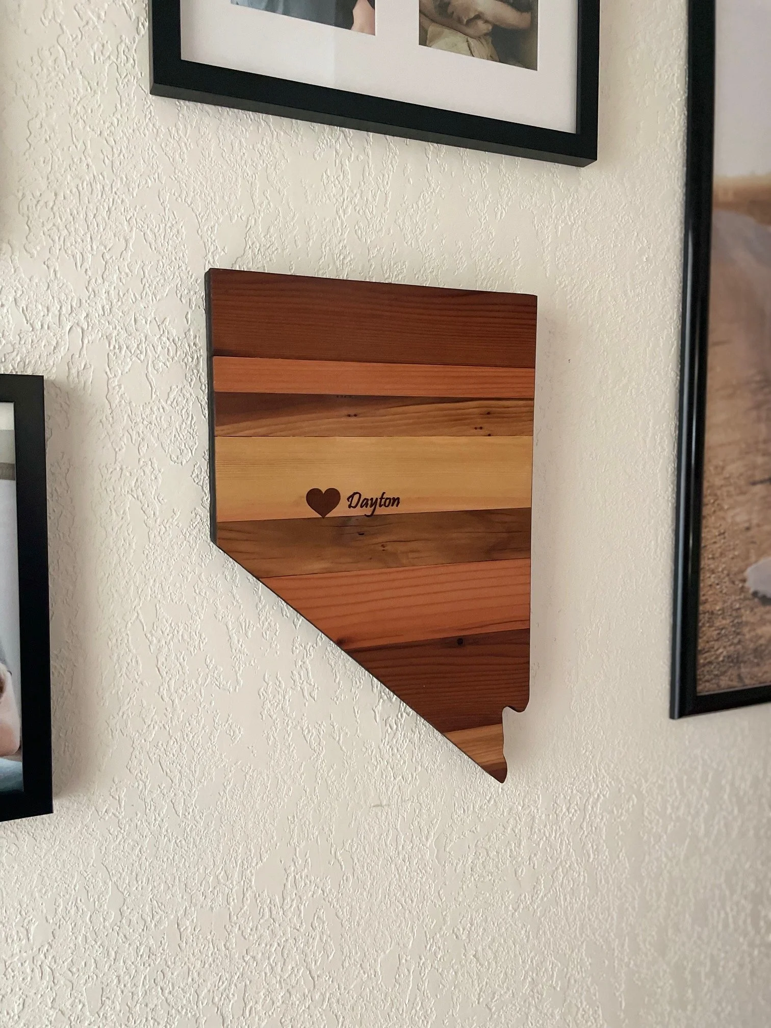 Engraved Rustic Nevada Shaped Sign