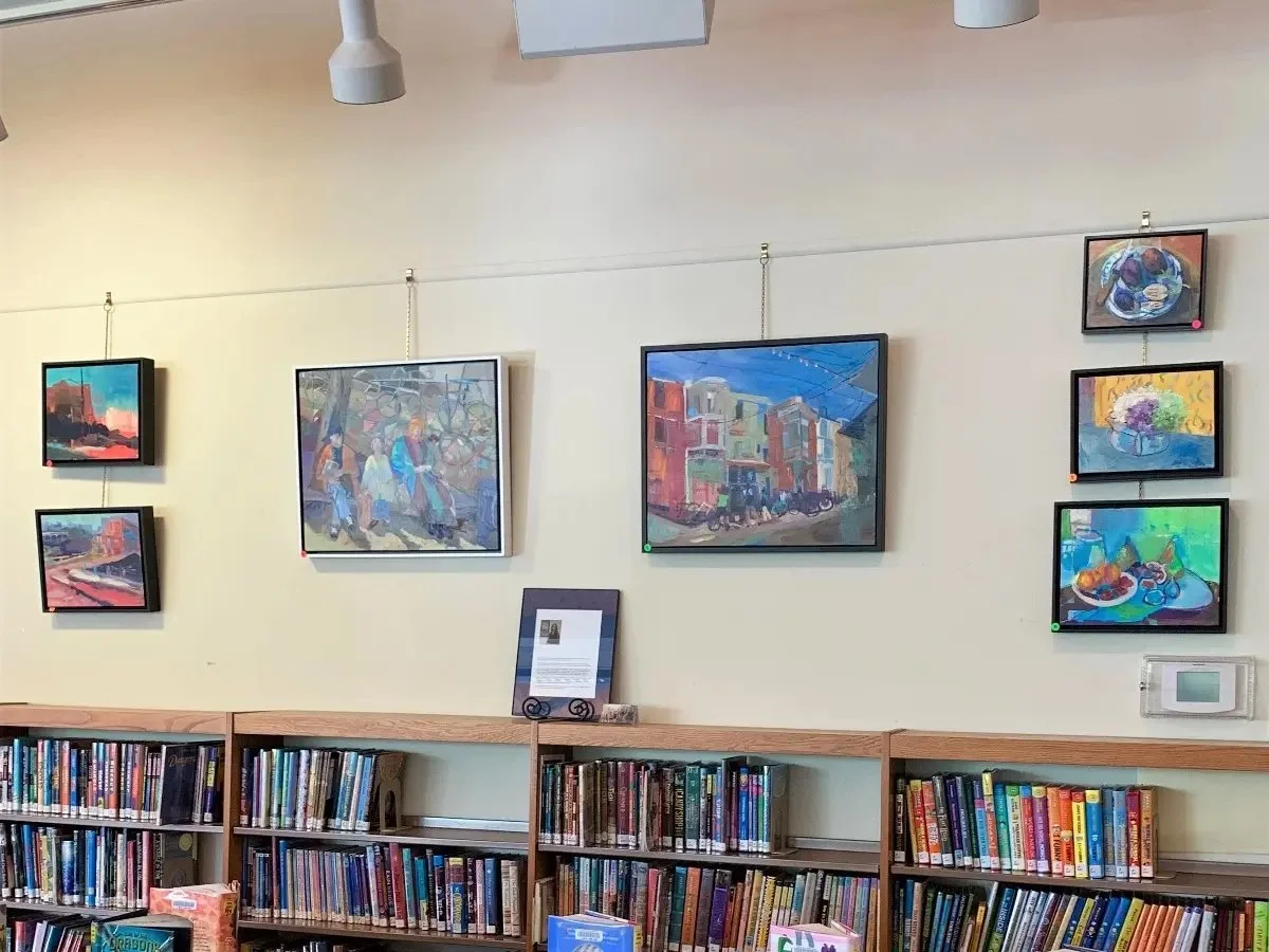 Newtown Square, PA Library featuring the artwork of painter Ronnie Bookbinder