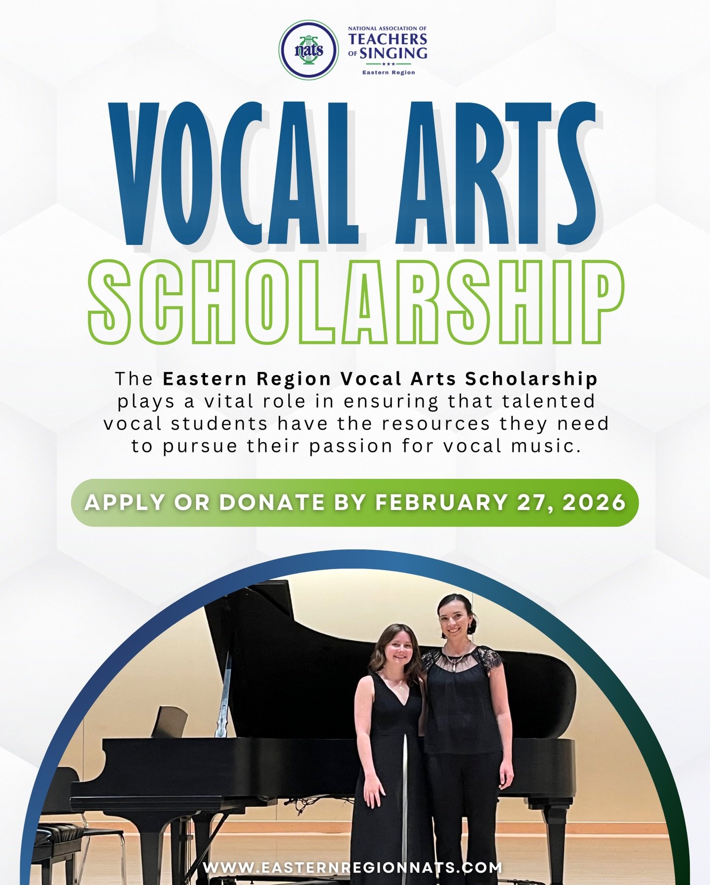 Help us invest in the future of music ✨🎵  🎵 By providing financial support for transportation and housing expenses, the Eastern Region Vocal Arts Scholarship helps students travel to key auditions and conferences that are essential for their growth