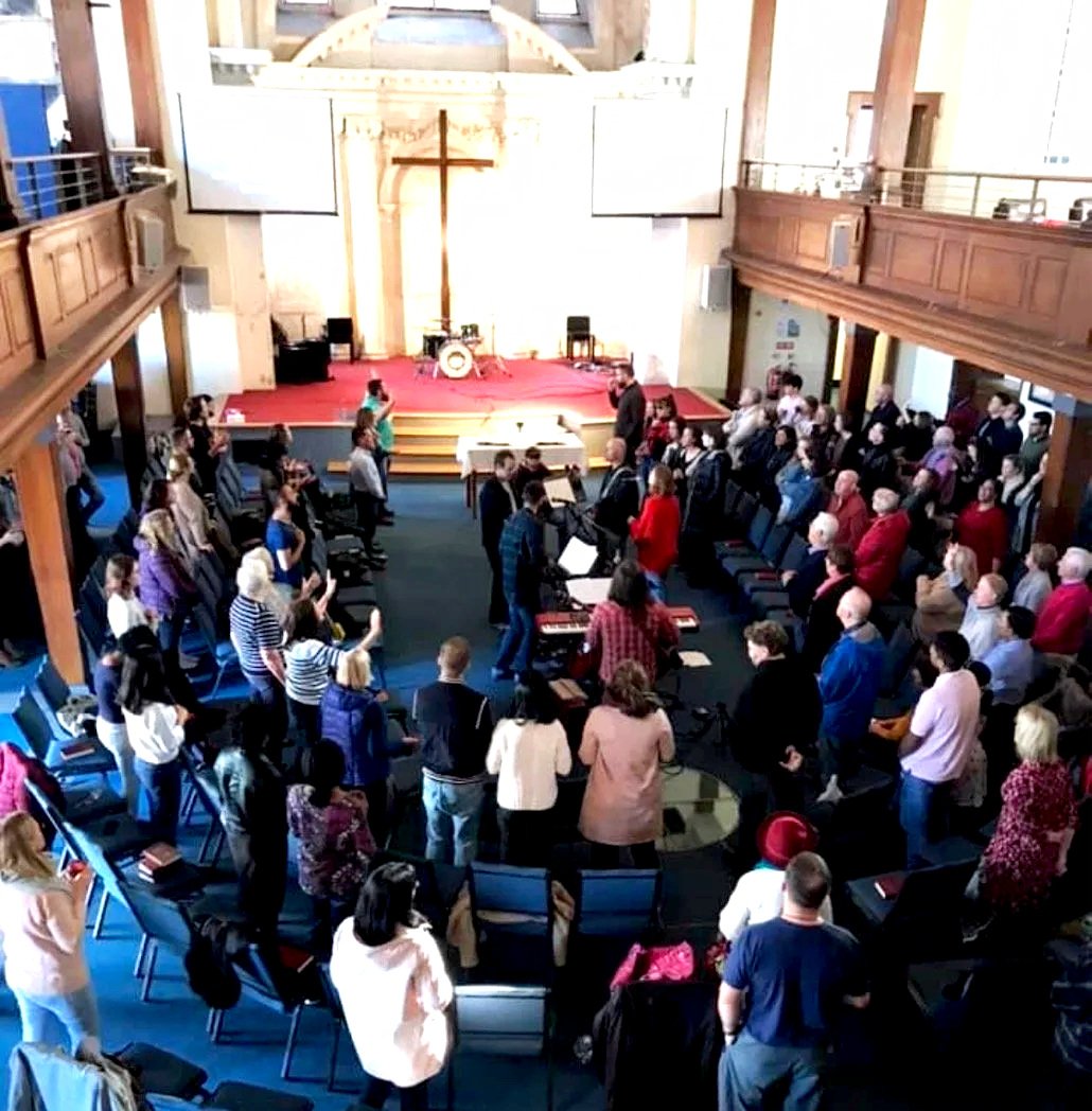 Sunday worship gathering, at Saint Catherine's Church in Dublin.