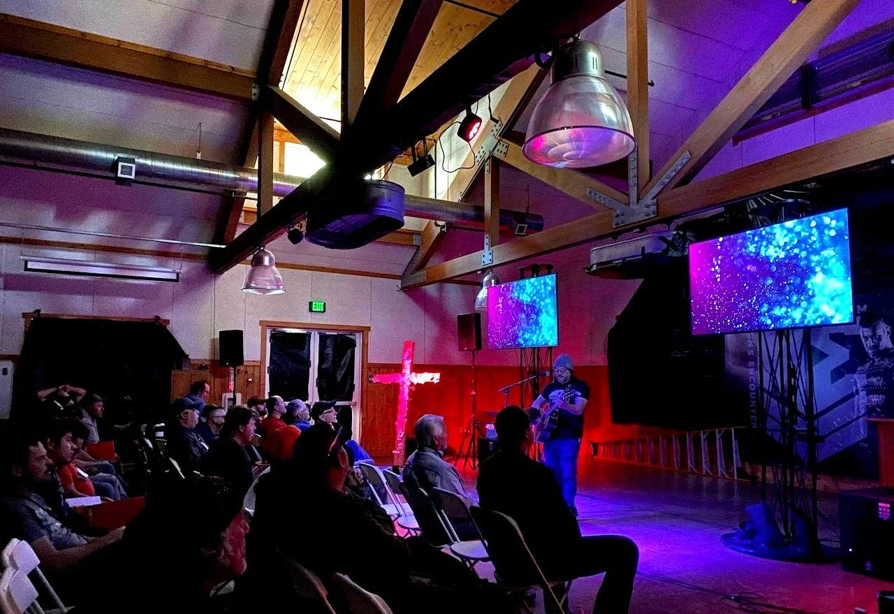 Leading worship at a men's ministry conference, in Northern California.
