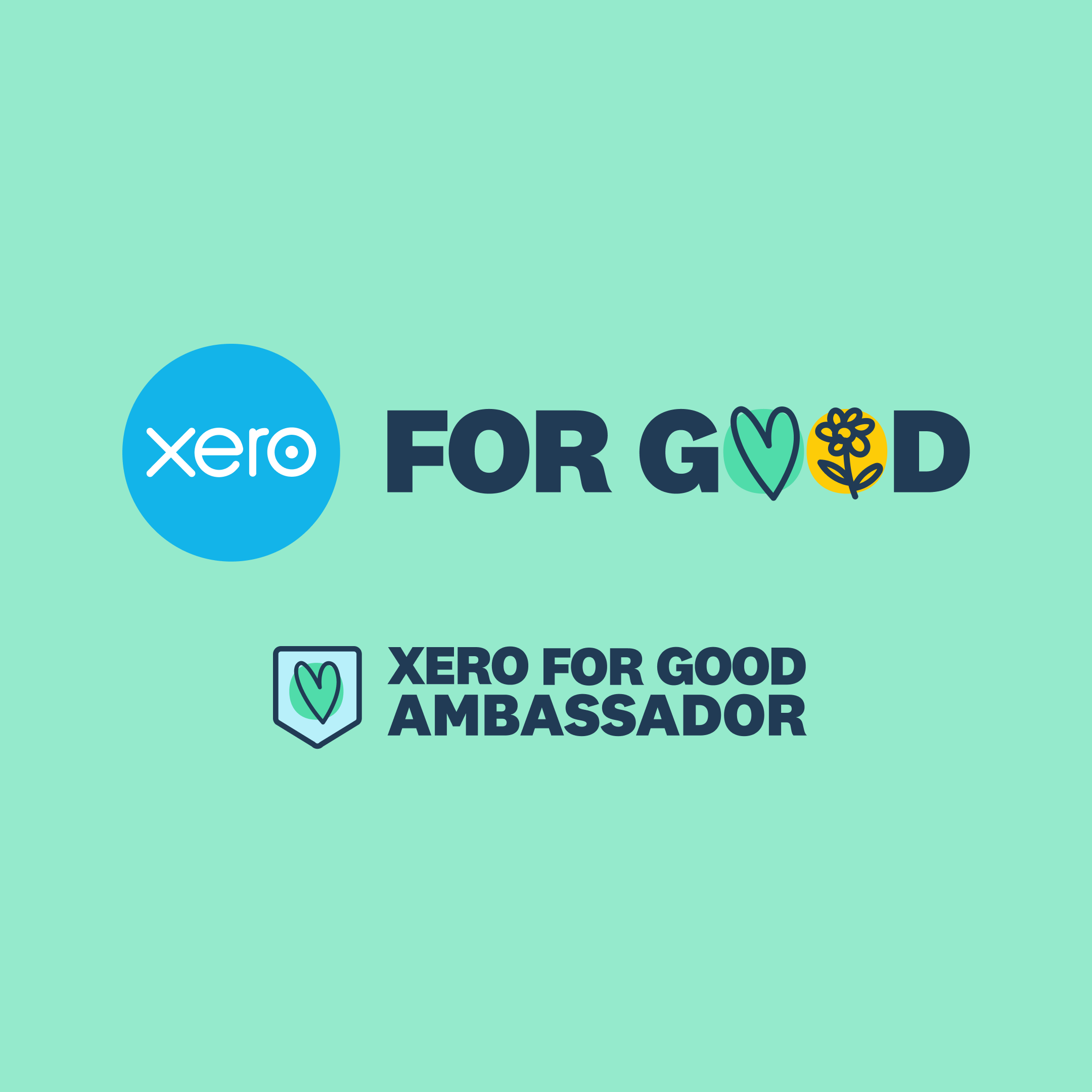 Graphic promoting Xero accounting software for good ambassador.