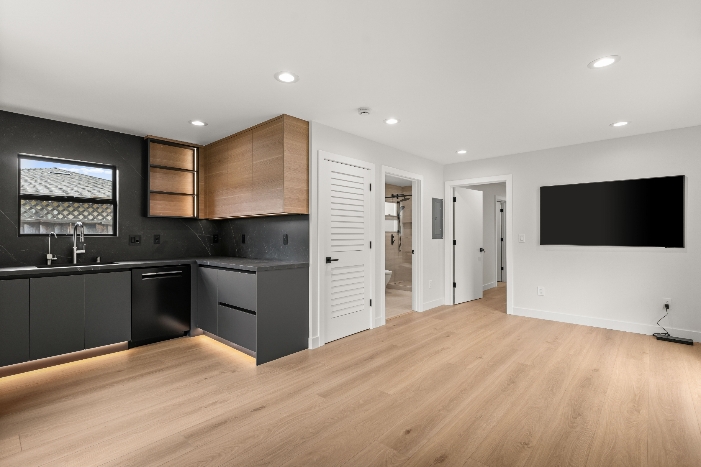 Open-concept ADU in San Jose featuring a modern kitchen, spacious living area, and premium finishes.