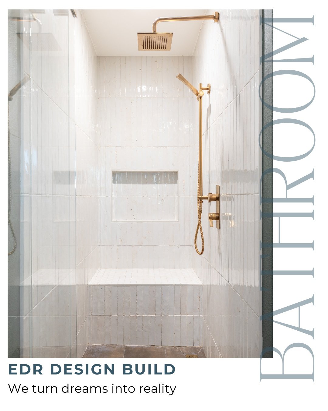 From the deep forest green walls to the stunning brushed gold accents, every detail of this bathroom was designed to feel like a high-end retreat. 🌿✨

We love how the vertical tiling adds height to the shower, perfectly complementing the modern, cle