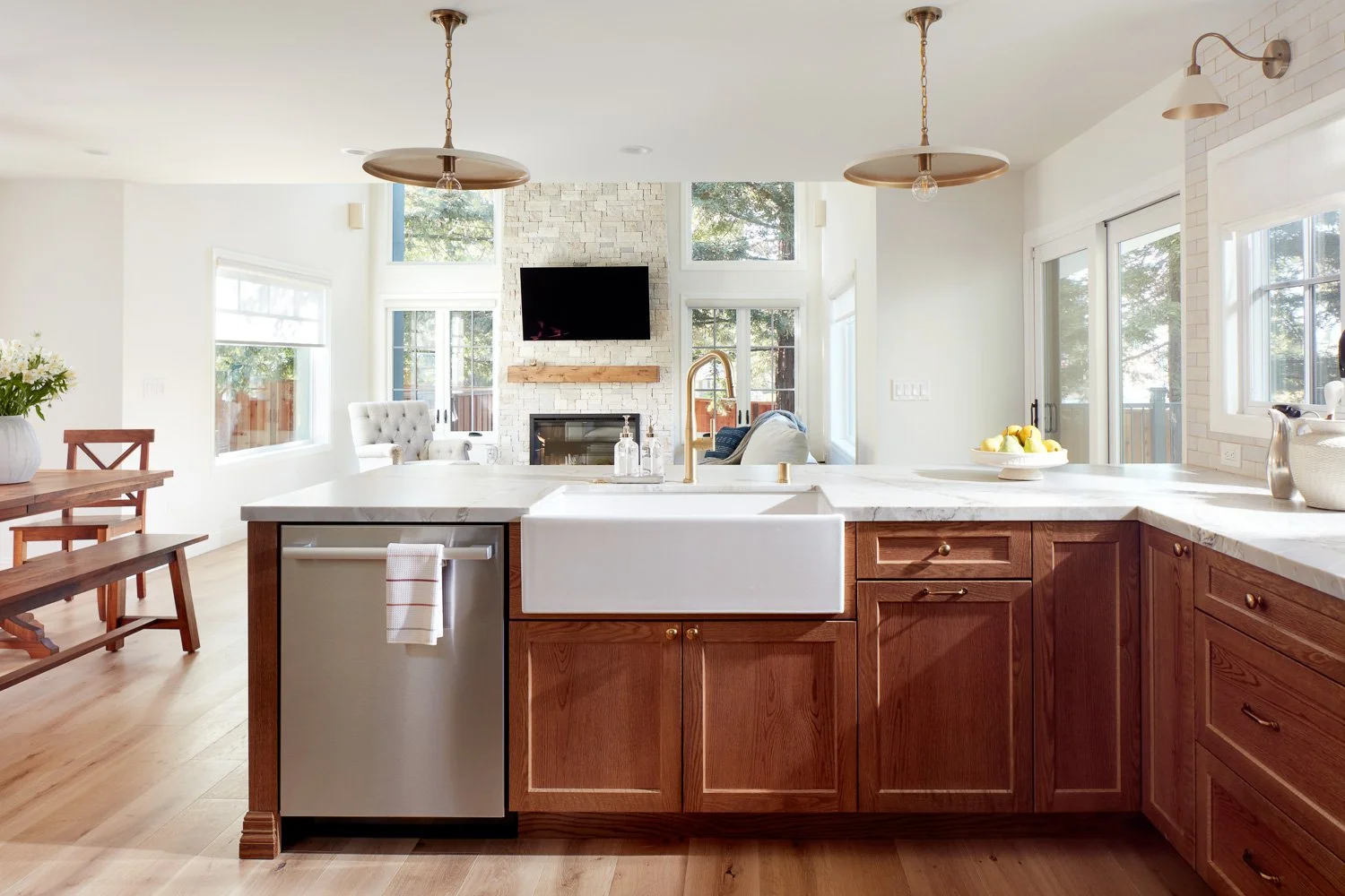 Detailed kitchen corner with soft lighting and modern finishes – custom home remodel.